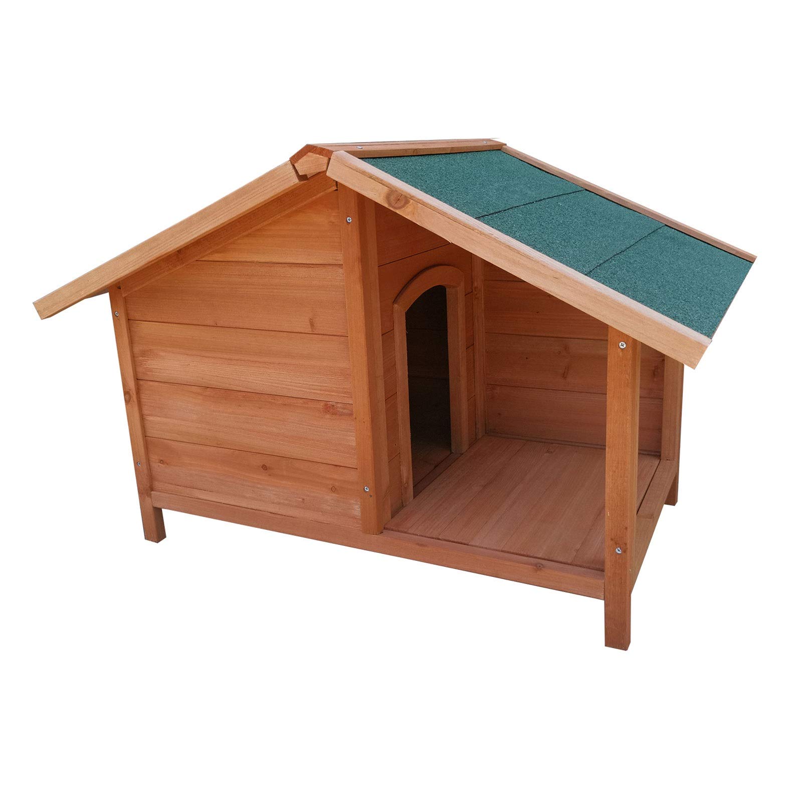 Zxb-Shop Insulated Weatherproof Wooden Dog House - Outdoor Chew-Proof Pet Bed for Medium & Large Dogs | Perfect for Backyard, Patio & Kennel Use