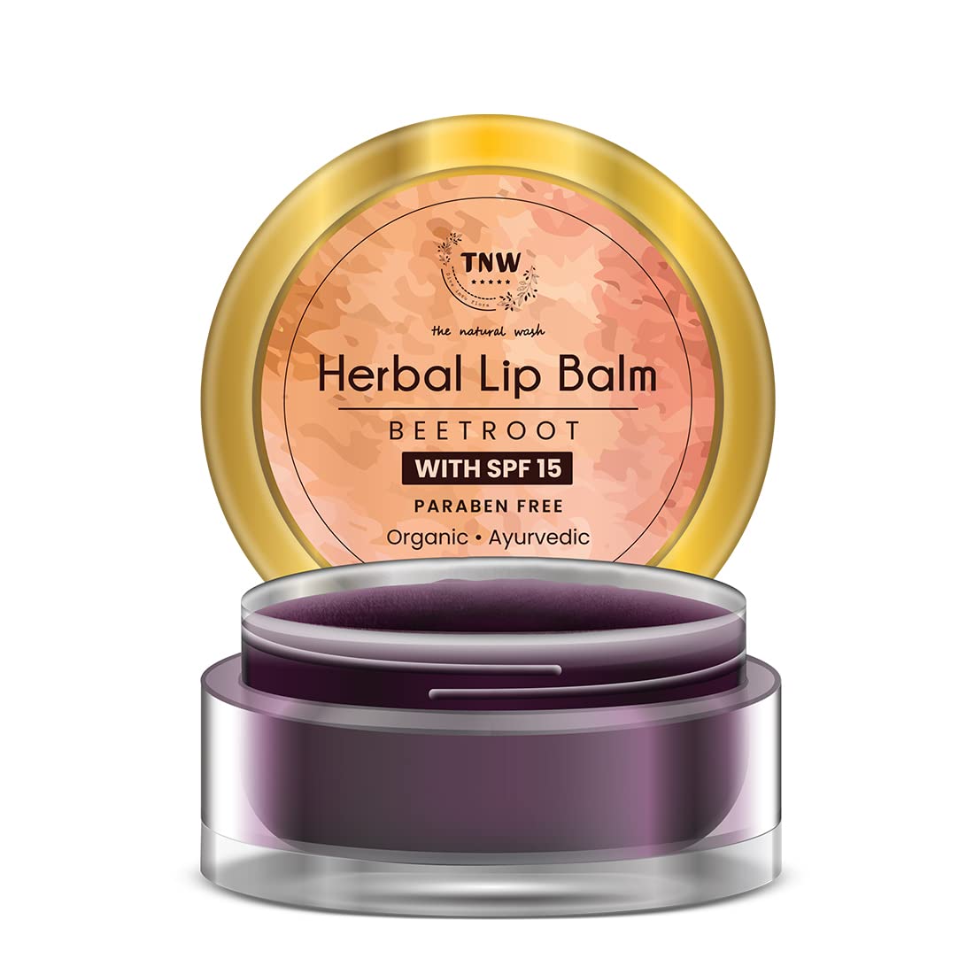 TNW THE NATURAL WASH Herbal Beetroot Lip Balm for Dry, Damaged & Chapped Lips - 5gm | Enriched with Cocoa Butter, Shea Butter & Essential Oils | SPF 15 Protection | Nourishing & Moisturizing Lip Care | Unisex | Perfect for Outdoor Activities, Winter Care & Daily Lip Protection