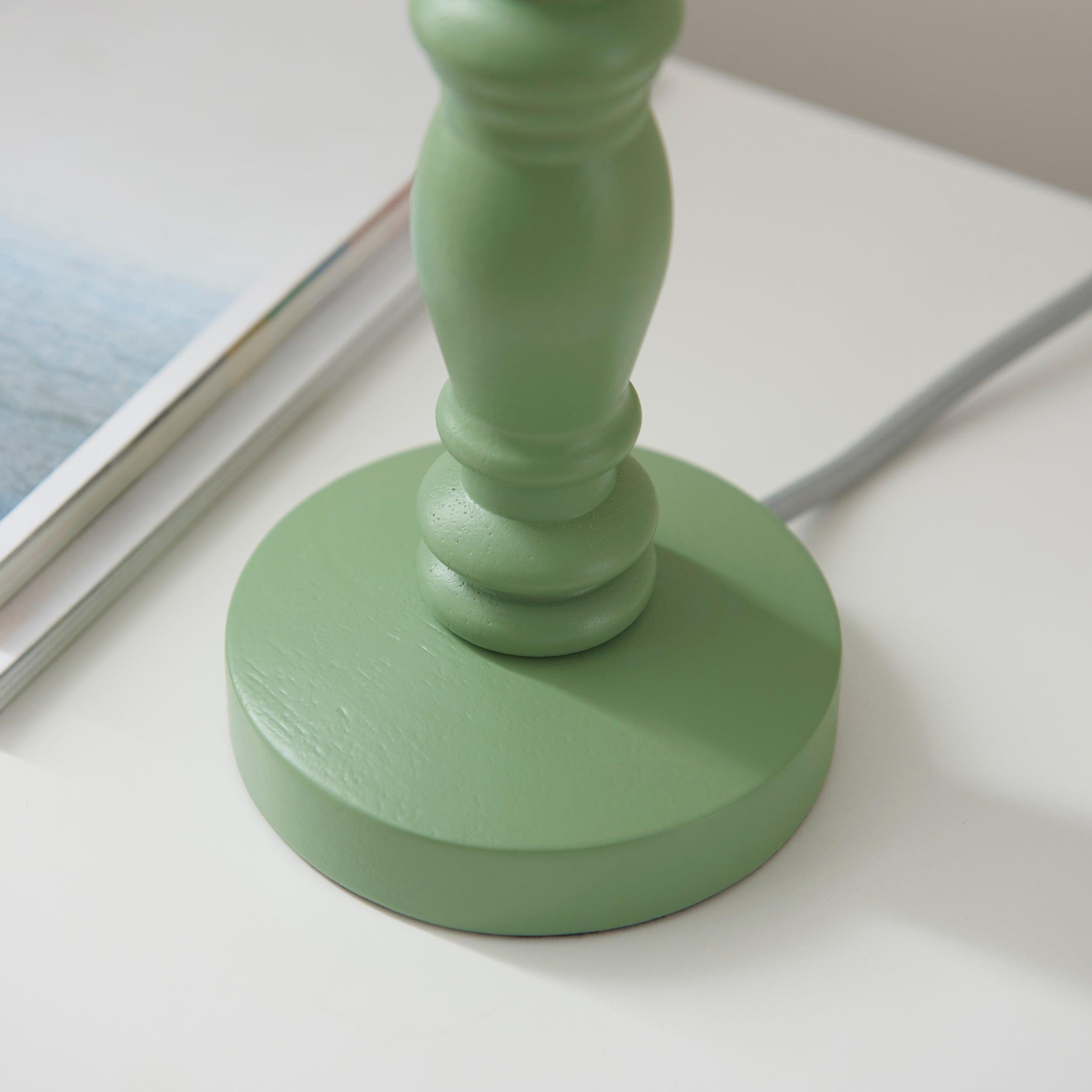 Bibury Green Table Lamp with 20cm Leaf Herb Garden Shade - Perfect for Home Office, Bedroom & Living Room Decor
