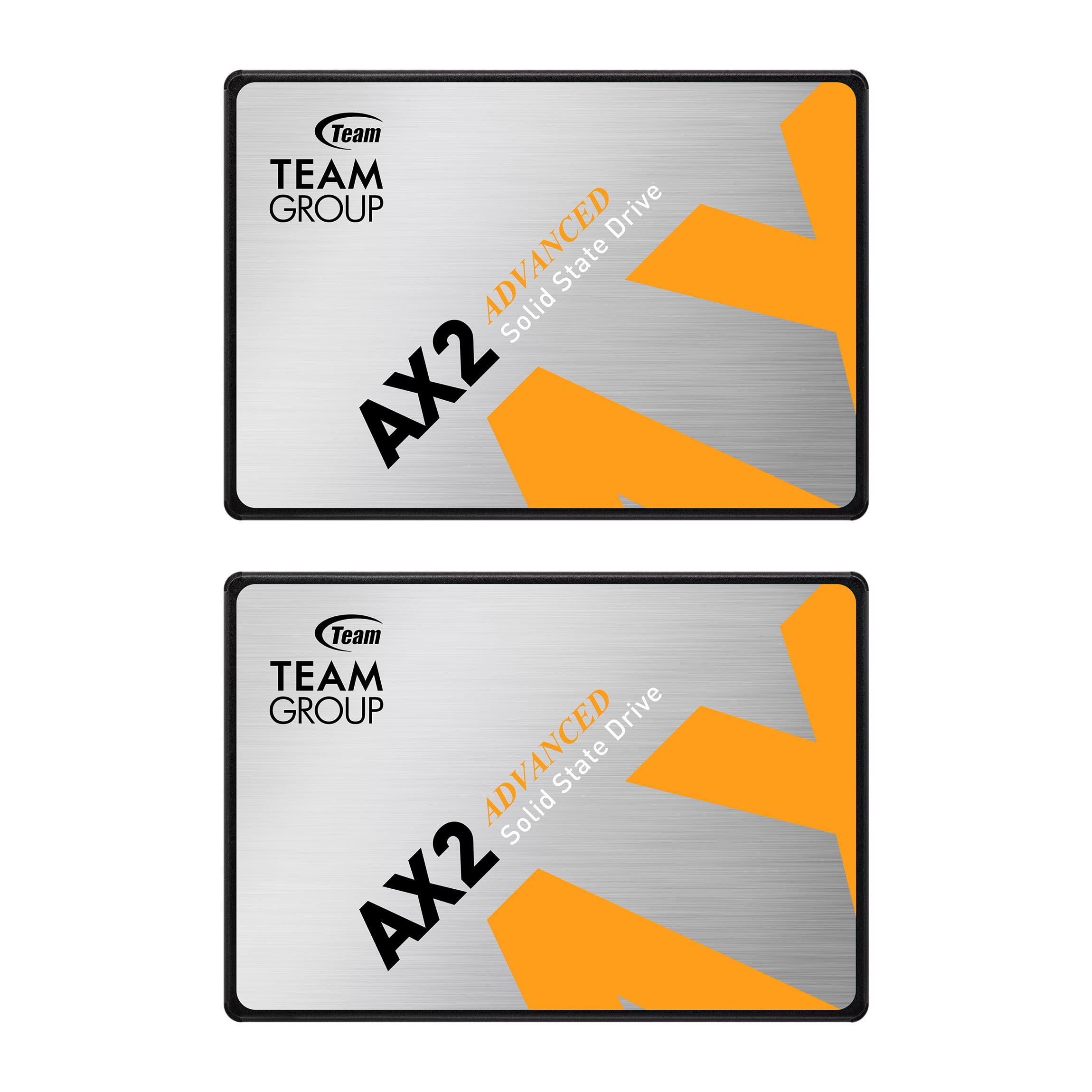 TEAMGROUP AX2 2TB 2-Pack 3D NAND TLC SATA III Internal SSD - 2.5 Inch Solid State Drive with 550MB/s Read Speed for Laptop & Desktop PC - Ideal for Gaming, Video Editing & Fast Boot Times (T253A3002T0C1P1)