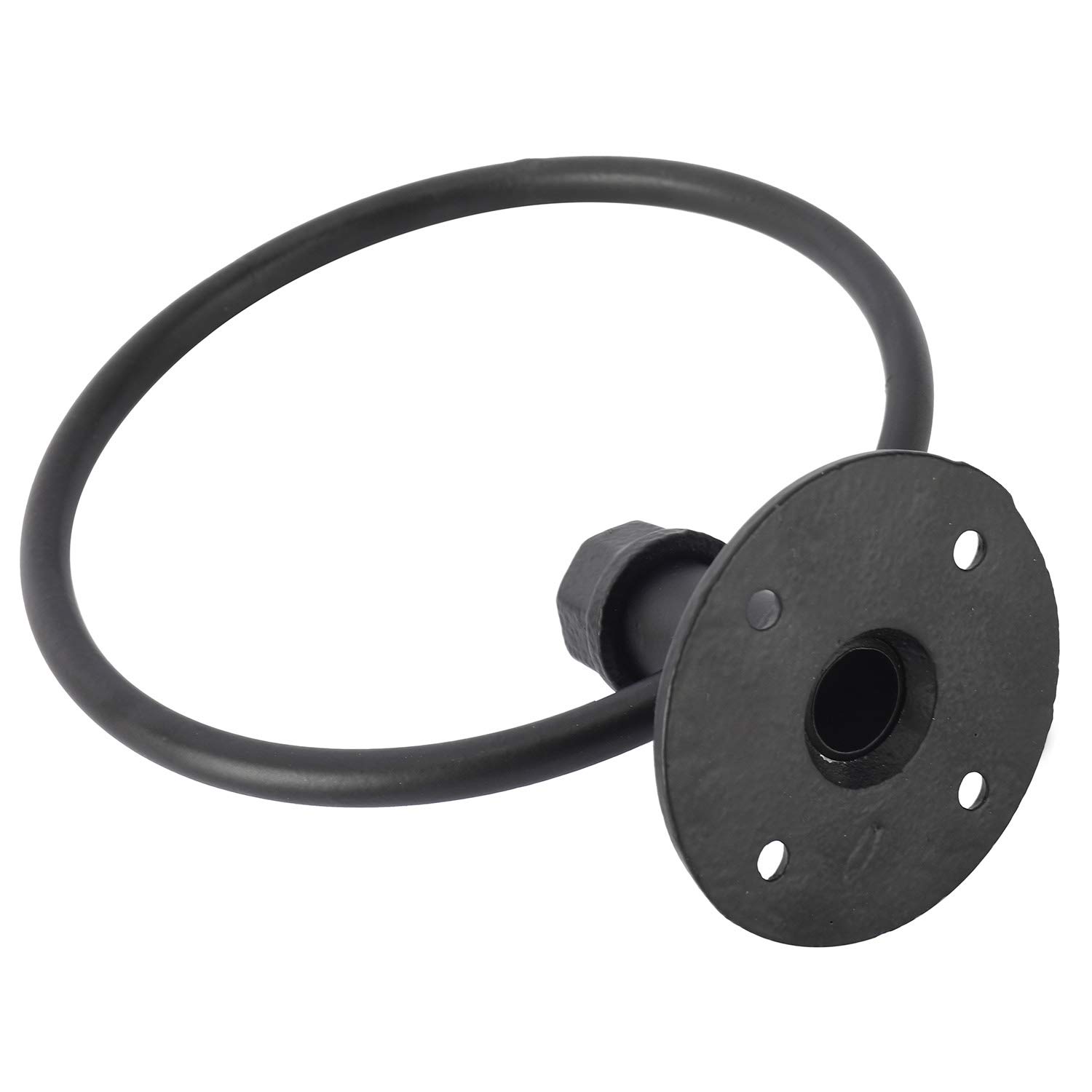 Black Metal Wall Mounted Towel Ring - Farmhouse Style for Bathroom & Kitchen