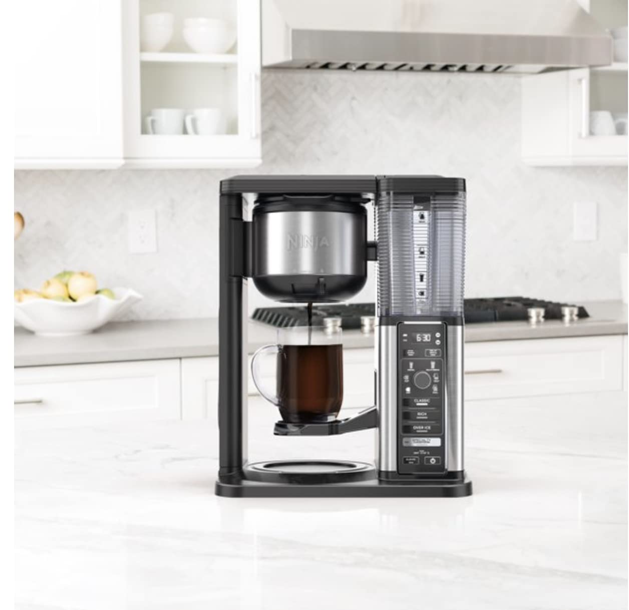Ninja Specialty Coffee Maker CM400 - Removable Water Reservoir & Glass Carafe for Single-Cup Brewing | Fold Away Cup Platform | Perfect for Home, Office or Dorm Use
