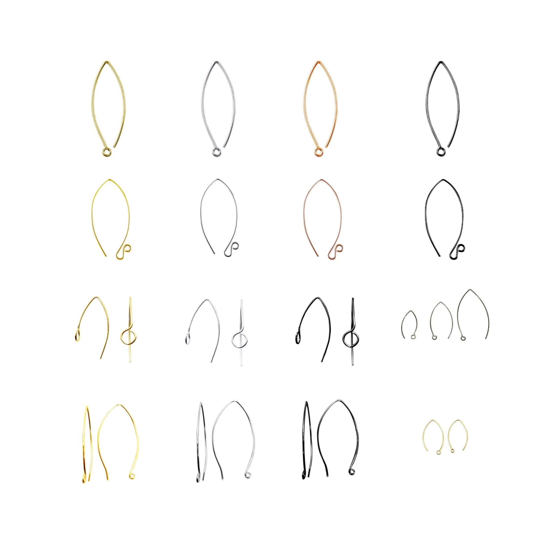 Elegant Marquise Shape Rose Gold Ear Wires - 20 Gauge, 30mm for Handmade Jewelry Making & DIY Earring Design - Perfect for Dangling Earrings, Hook Wires, and Craft Projects