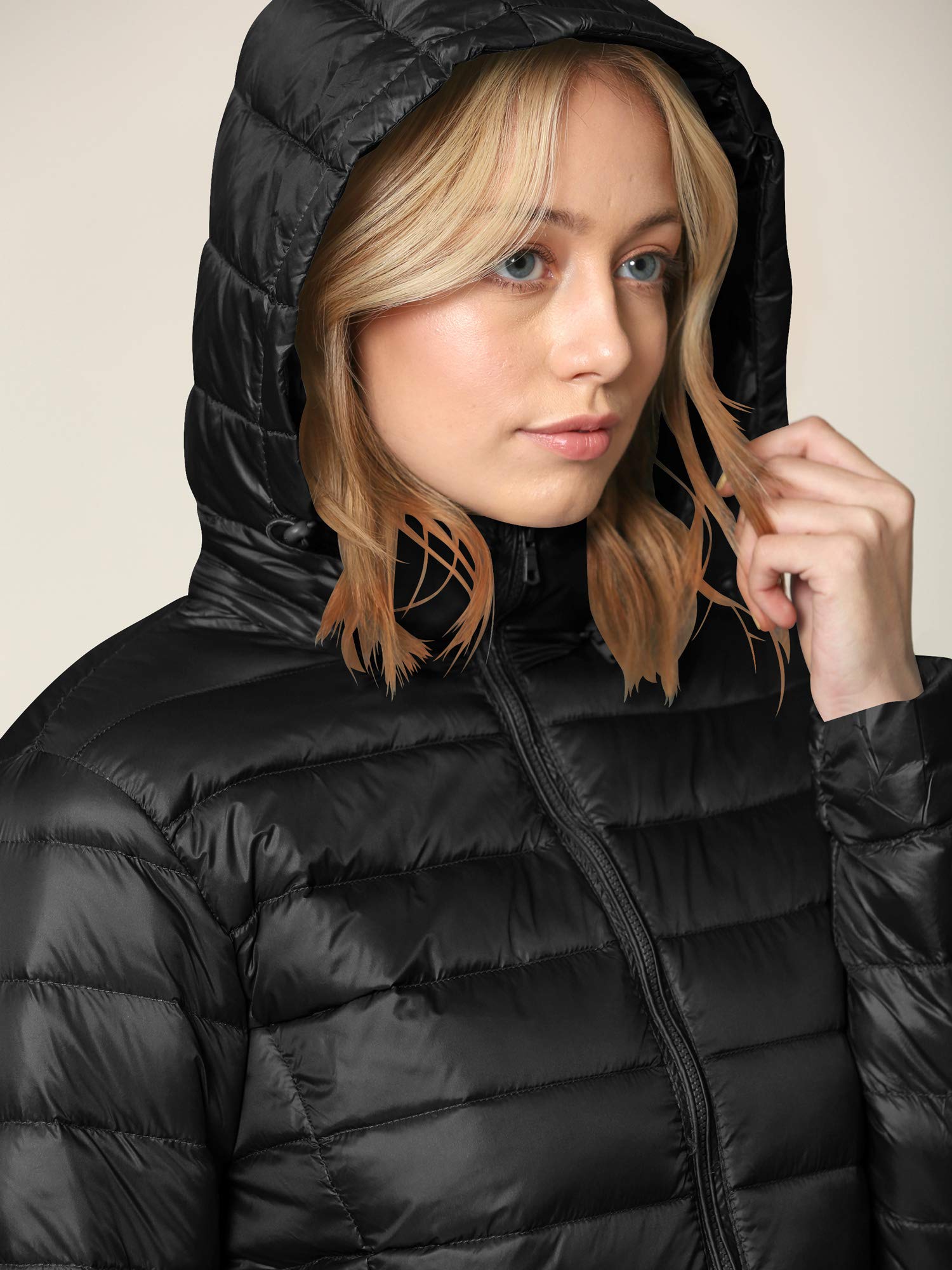 CTC Women's Ultra Lightweight Packable Down Jacket with Removable Hood - Waterproof Winter Coat for Hiking, Travel & Outdoor Activities