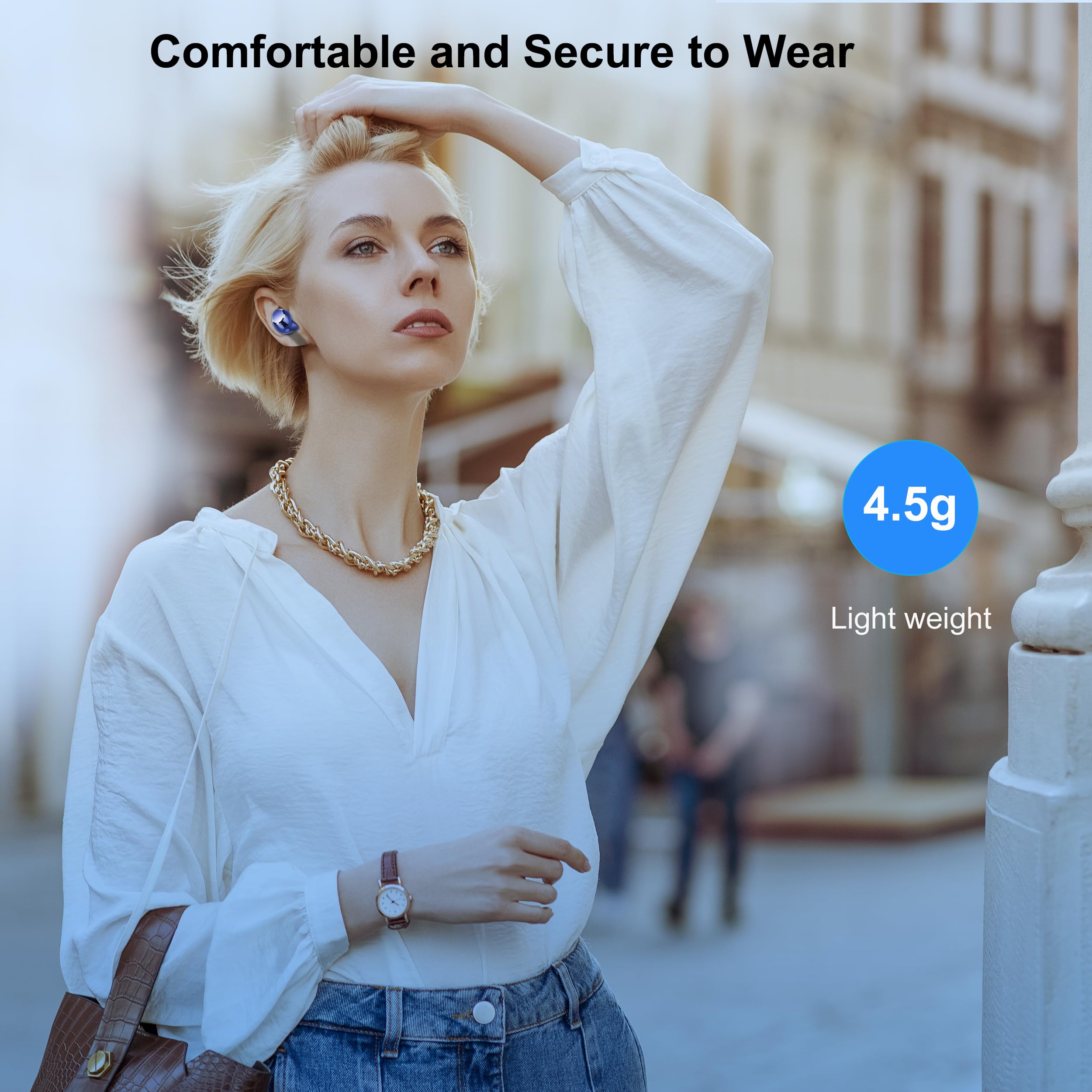 Wireless Bluetooth Earbuds 5.3 with LED Power Display, 128H Playtime, IPX7 Waterproof, Noise Cancelling Mic - Sport Earphones for Running, Gym & Travel (Compatible with iOS/Android)