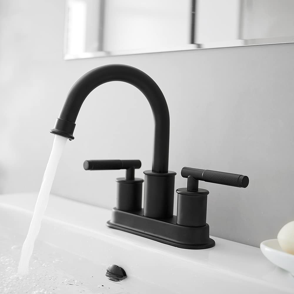OWOFAN Kitchen Faucet & Bathroom Sink Faucet Bundle Set - High Arc Pull Down Sprayer, Matte Black & Brushed Nickel Finish for Modern Home Renovation (Perfect for Kitchen Remodel & Bathroom Upgrade)