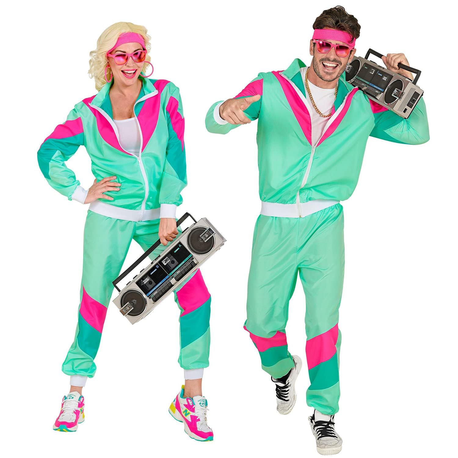 Widmann Milano 80s Retro Party Costume - Vintage 80s Fashion, Funny Running Outfit, Ugly Sweater Costume, Halloween & Cosplay Dress Up for Theme Parties, Costume Contests & 80s Night Events