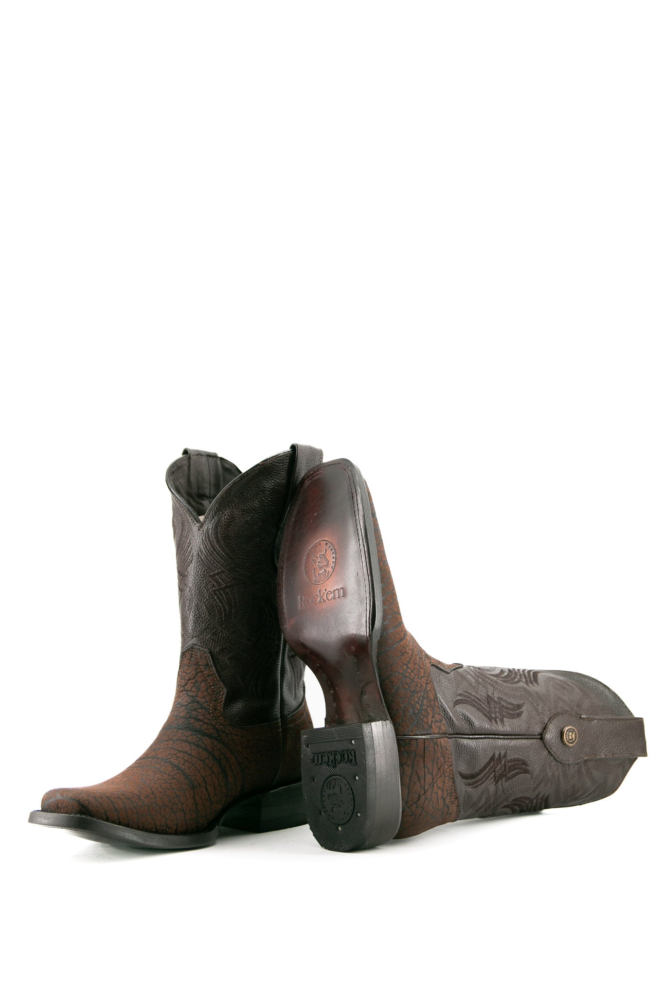 Texas Bull Neck Rodeo Cowboy Boots - Genuine Leather Western Riding Boots for Men & Women | Perfect for Rodeo, Country Dancing & Outdoor Adventures