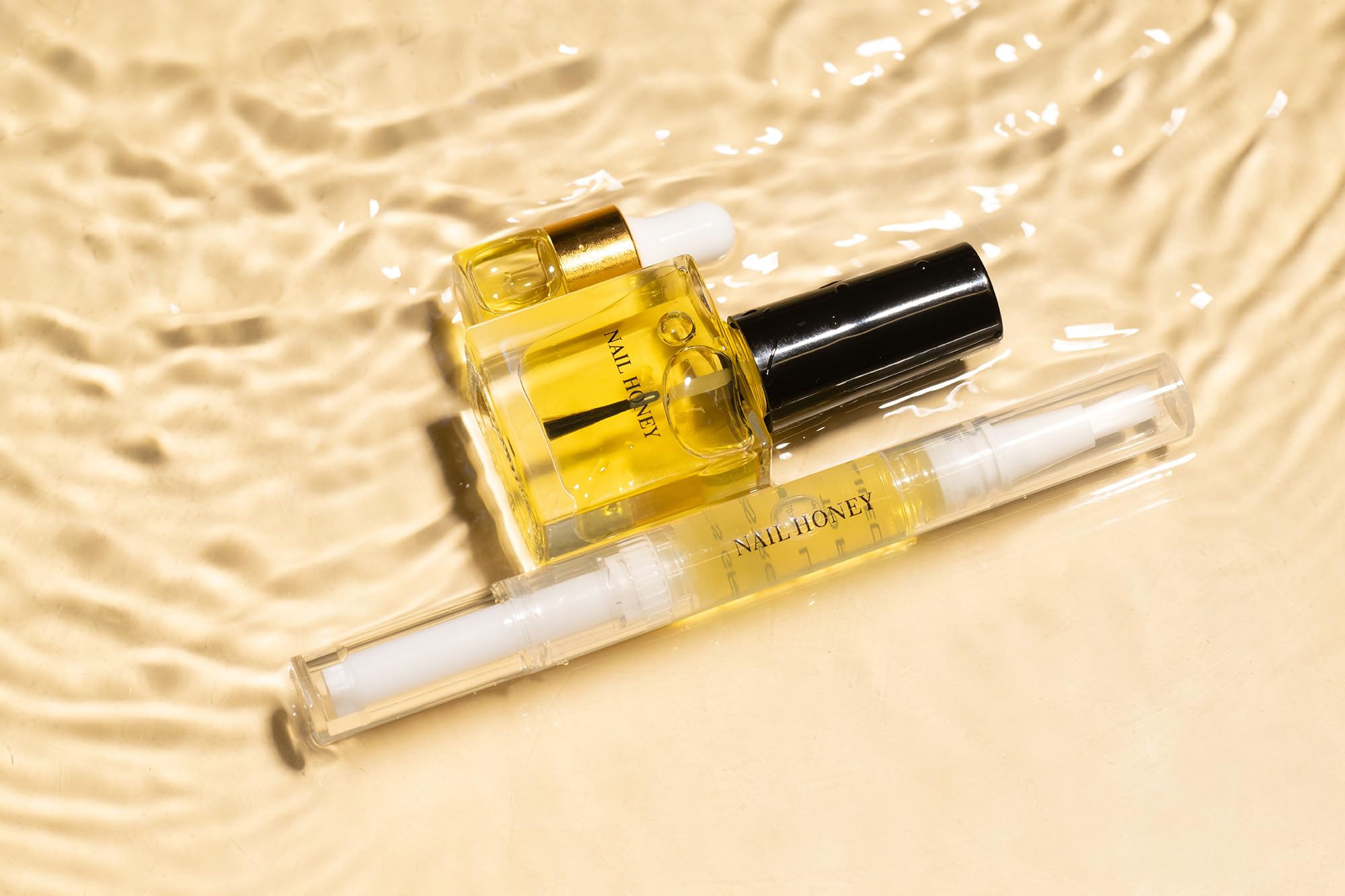 Organic Nail Strengthening Treatment for Growth & Moisture - Twinkled T Nail Honey Cuticle Oil Trio Set (Pen, Bottle & Dropper) | Natural Nail Care for Strong, Healthy Nails | Perfect for Salon, Home Manicures & DIY Nail Care