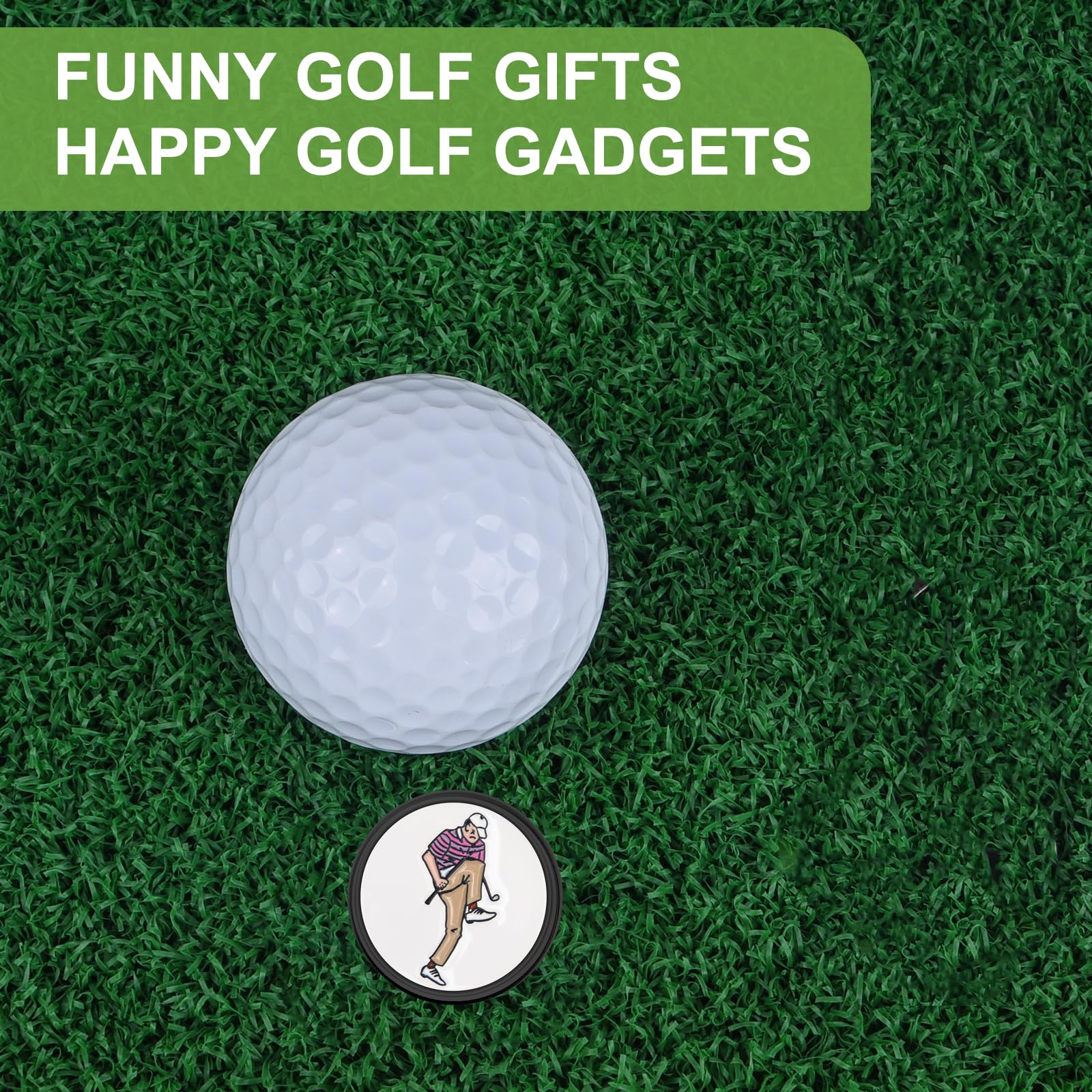 Magnetic Golf Ball Marker with Hat Clip - 25mm Funny Golf Accessories for Men | Perfect Golf Gifts & Tournament Essentials for Players