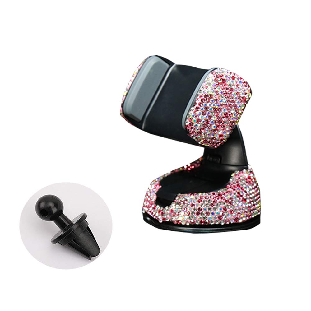 Sparkling Crystal Car Phone Holder - 360° Adjustable Universal Rhinestone Phone Mount for Windshield, Dashboard & Air Vent | Perfect for Driving, Commuting & Road Trips