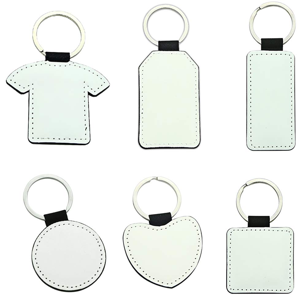 Valyria Sublimation Keychain Blanks - 6pcs PU Leather Keychain Blanks Bulk for DIY Crafts, 2025 Christmas Ornaments, Sublimation Blank Keyrings - Perfect for Gift Giving, Party Favors & Personalized Souvenirs