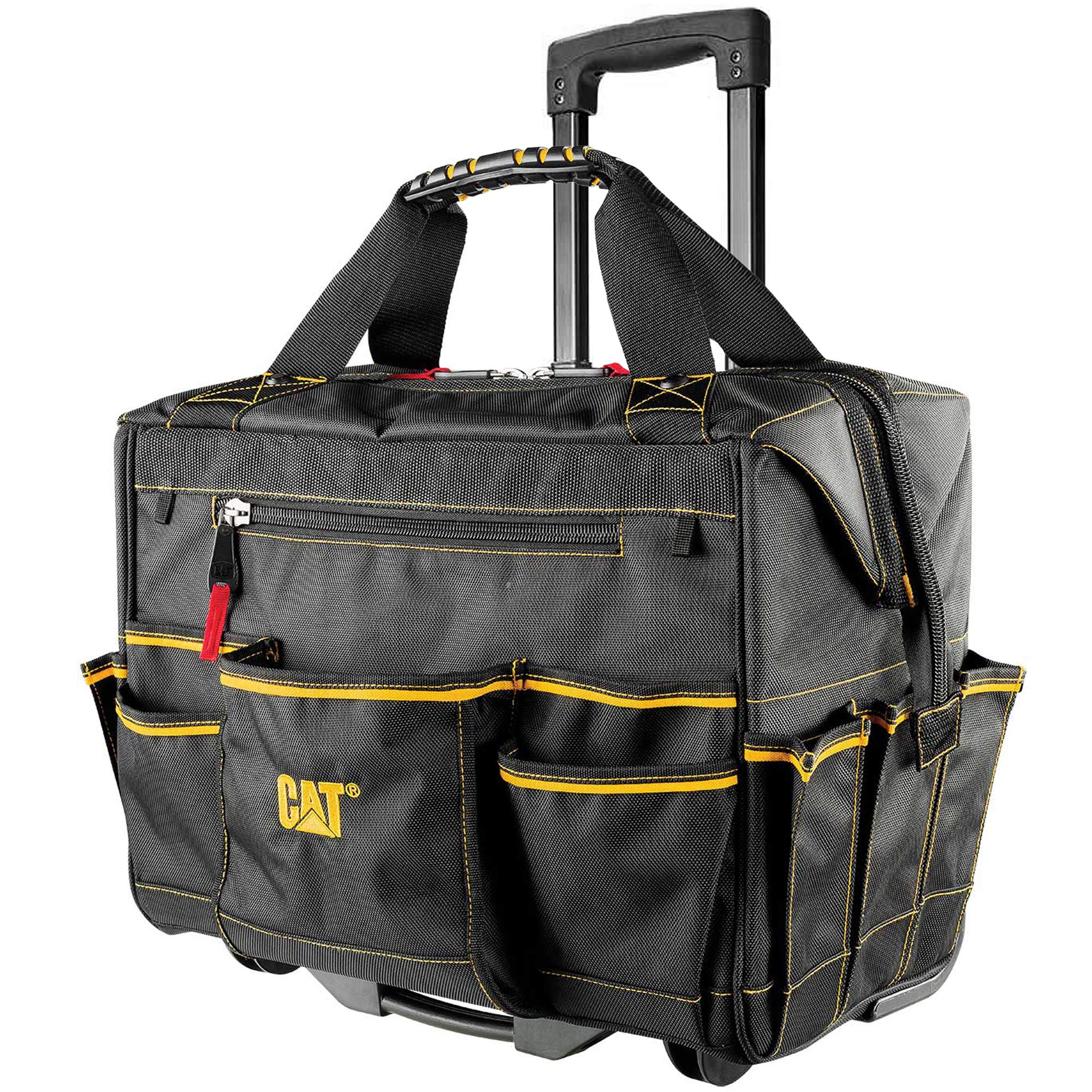 Caterpillar 18-Inch Pro Rolling Tool Bag - Heavy-Duty Workspace Organizer with Wheels for Contractors & DIY Enthusiasts (Model 980198N) - Perfect for Construction Sites, Workshops & Mobile Tool Storage