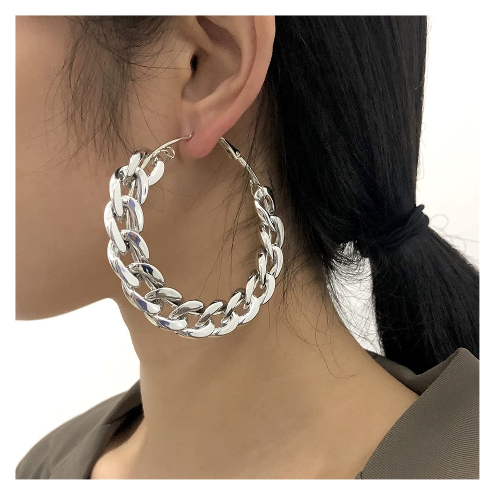 TOMYEUS Women's Punk Big Circle Hoop Earrings - Fashion Oversized Gold Twisted Hoops for Hip-Hop Style & Party Jewelry - Perfect Gift for Girls & Women (Color: 02) - Great for Night Out, Concerts & Special Occasions
