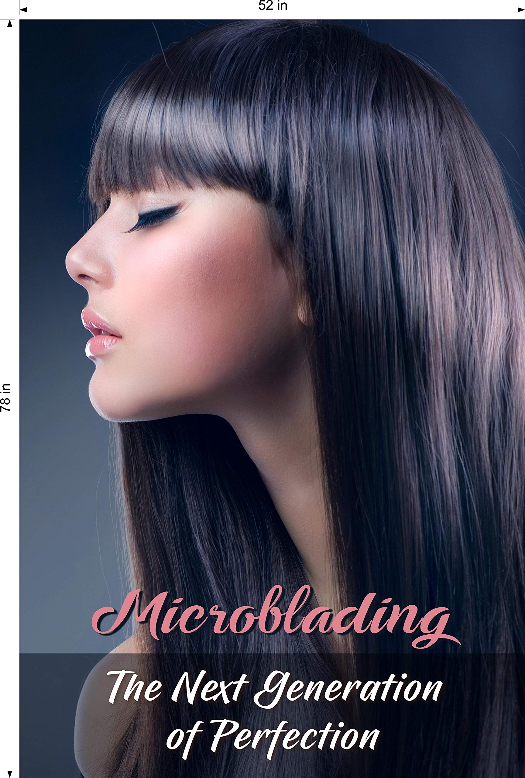 Professional Microblading Eyebrows Service Sign - Perforated Mesh One Way Vision Window Vinyl Banner (78