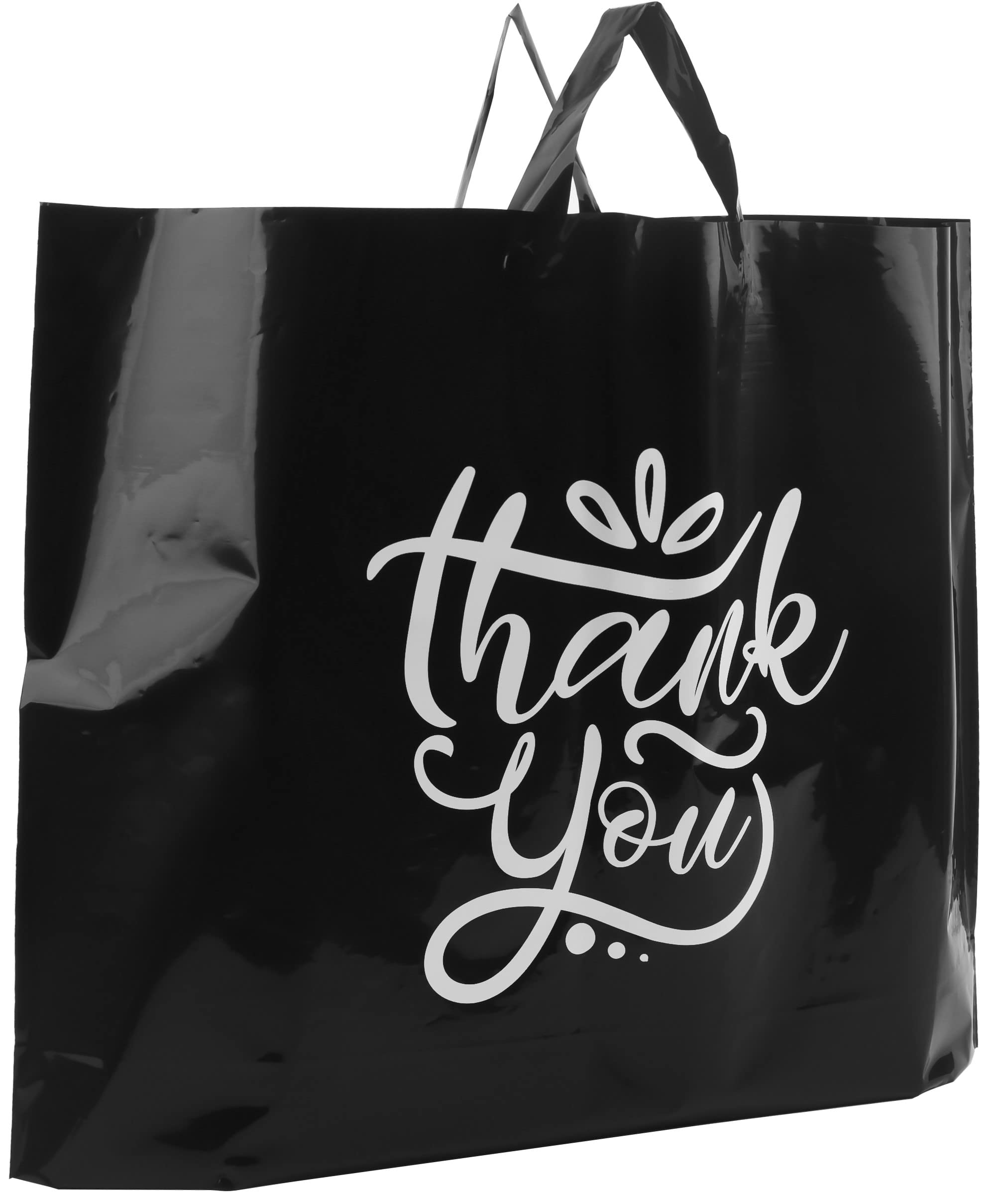 Large Thank You Gift Bags with Handles | Durable Plastic Shopping Bags for Small Business | Retail & Boutique Packaging | Perfect for Retail Stores, Gift Shops & Customer Appreciation