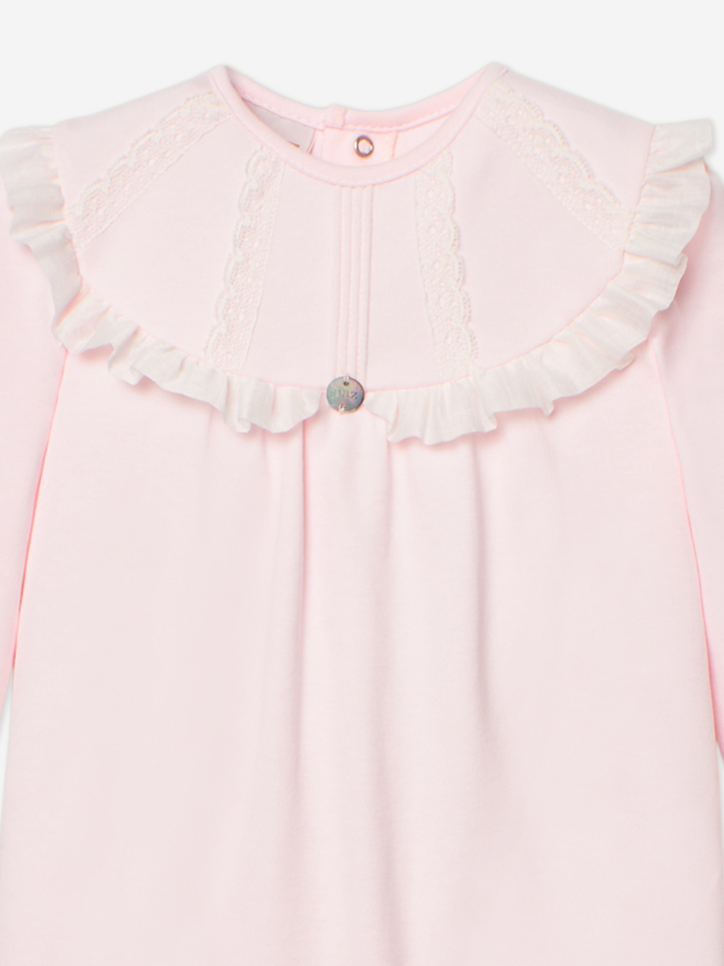 **Pink Cotton Baby Grow for Girls - Soft & Comfortable Newborn Sleepwear for Daycare & Home**