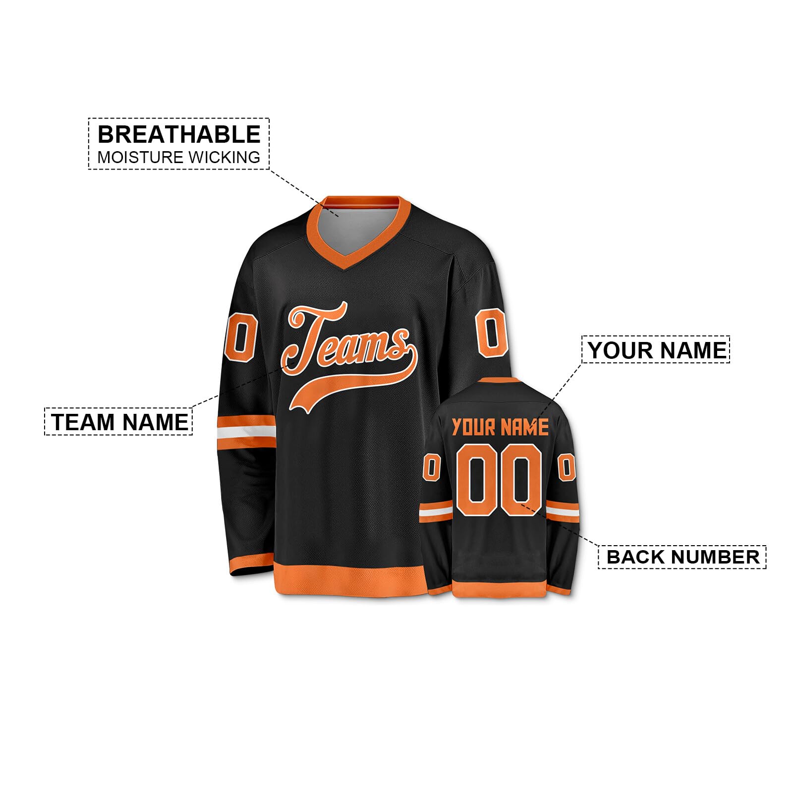 Custom Personalized Ice Hockey Jerseys for Men, Women & Youth - Add Your Name & Number - Sports Fan Gift - Sizes S to 6XL - Perfect for Games, Tournaments & Team Events