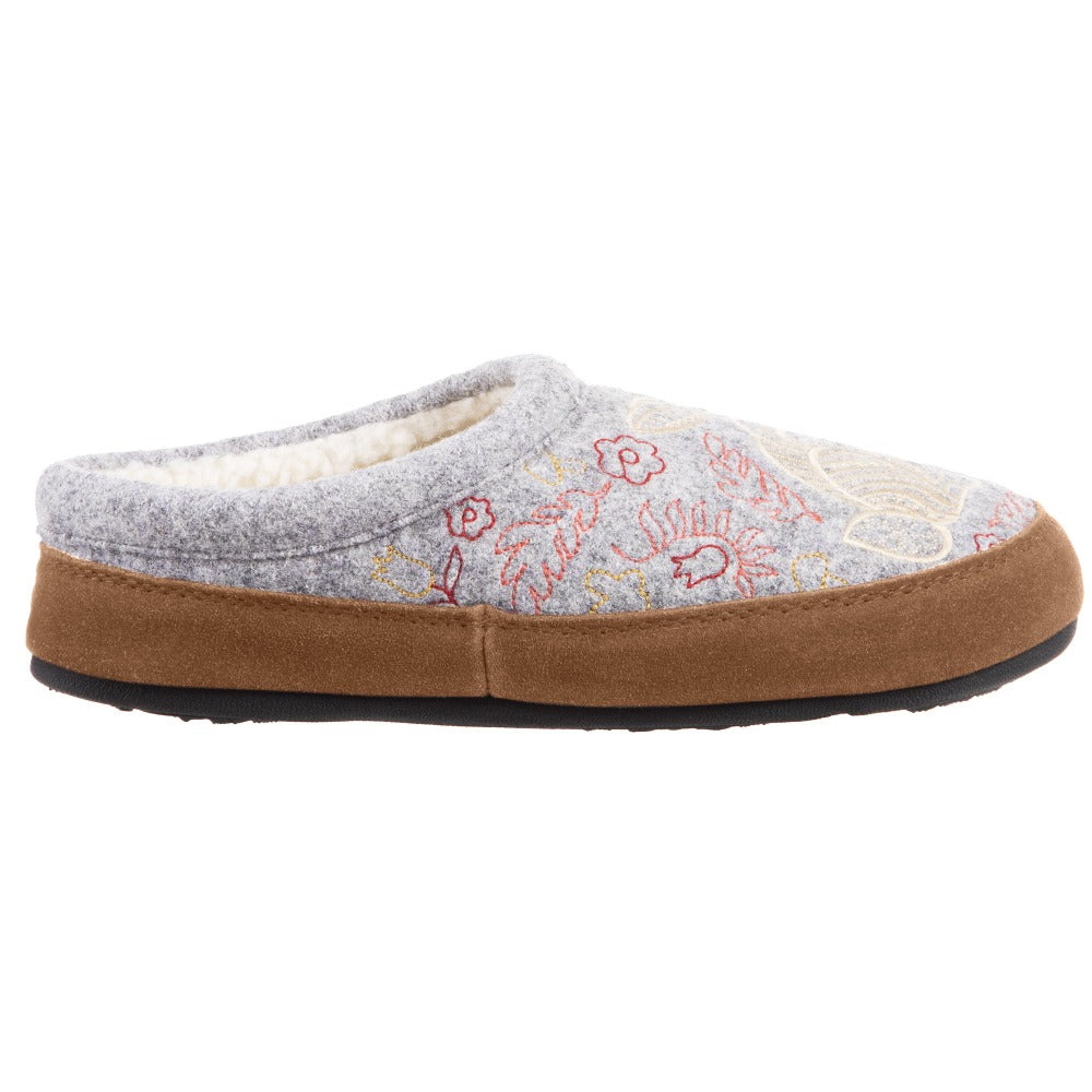 Women's Cozy Forest Mule Slippers with Non-Slip Indoor/Outdoor Sole - Soft House Shoes for Relaxing at Home, Quick Errands & Backyard Comfort