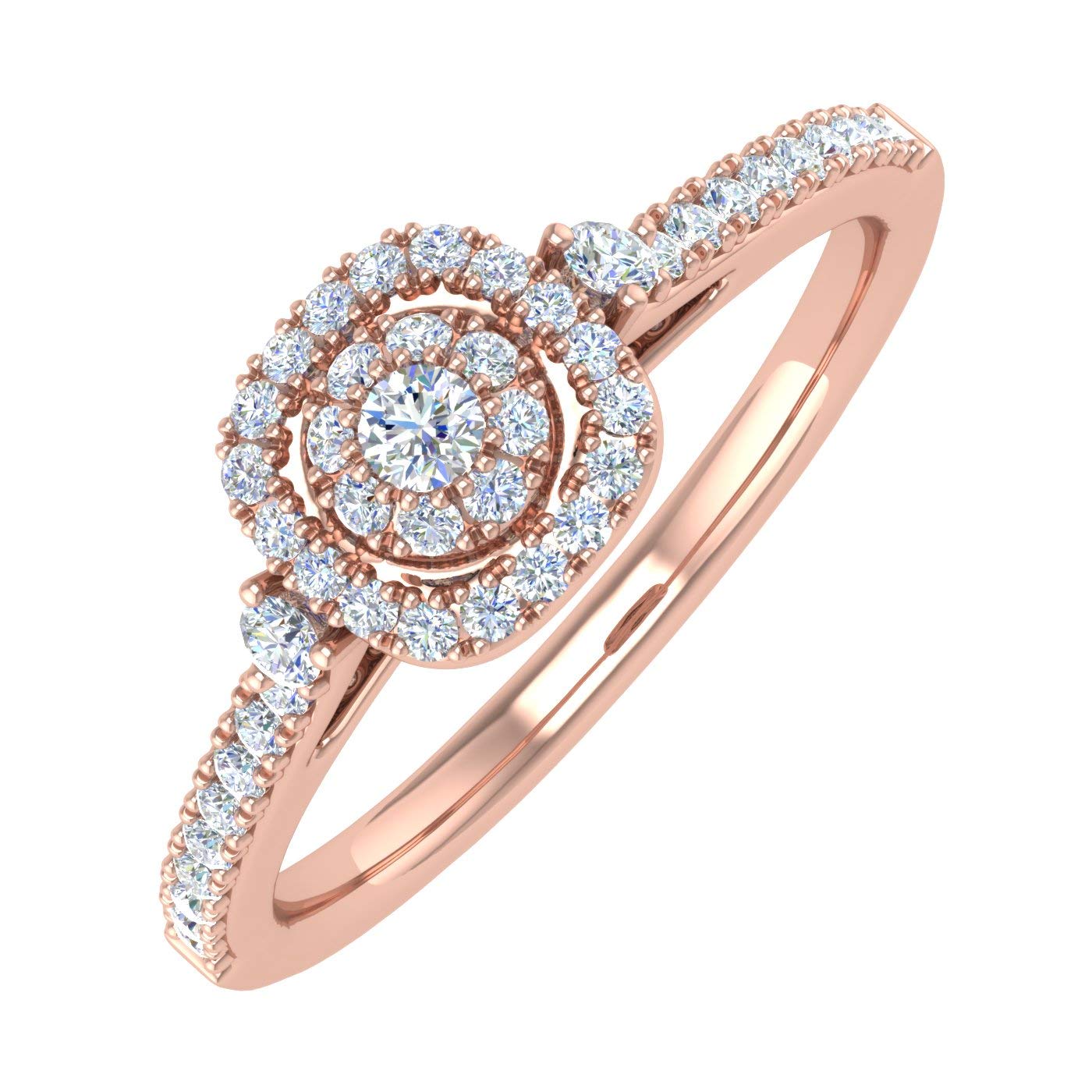 1/4 Carat Diamond Engagement Rings in 10K Solid Gold - Elegant Wedding & Proposal Jewelry for Her, Perfect Anniversary Gift for Women