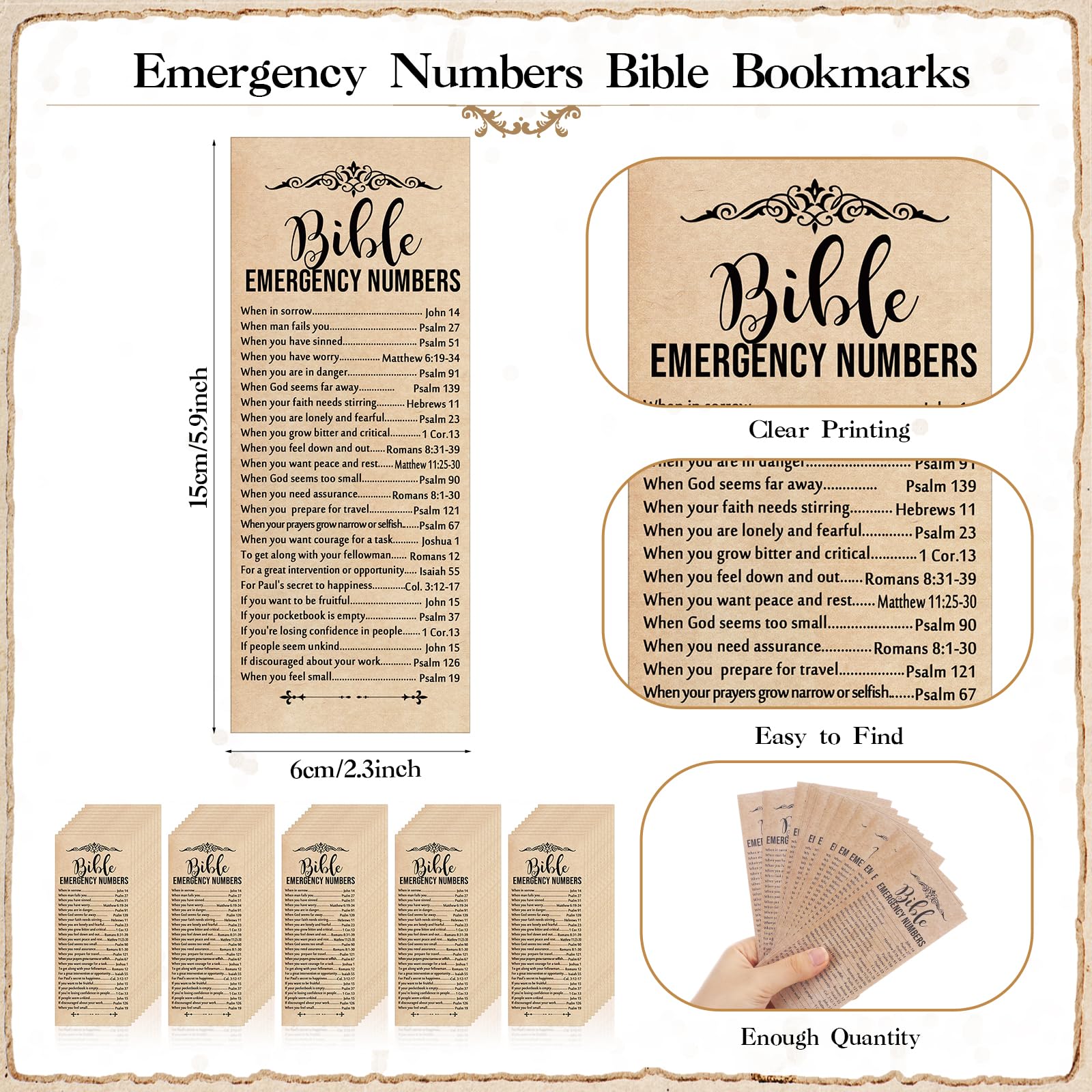 25 Sets Christian Religious Bookmarks with Bible Verses - 2