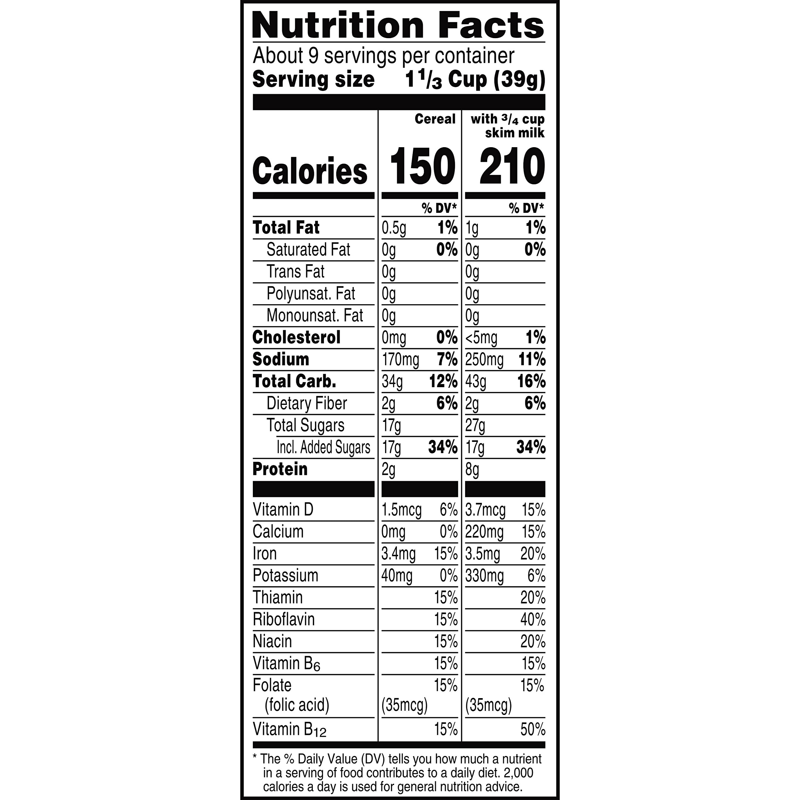 Peeps Breakfast Cereal with Marshmallows - Family Size 12.7oz Box | 8 Vitamins & Minerals | Kids Easter Snacks & Holiday Treats | Perfect for School Lunches, After-School Snacks and Easter Basket Fillers