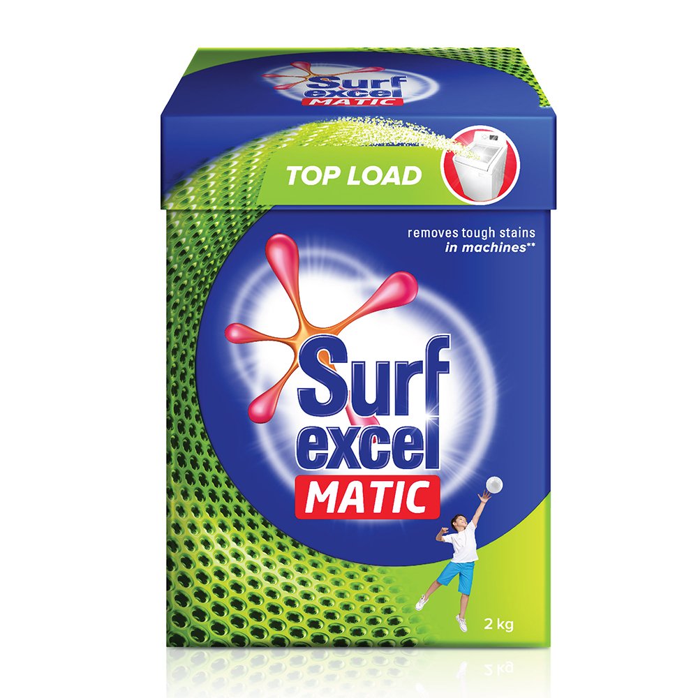 Surf Excel Quick Wash & Matic Top Load Laundry Detergent Powder - 2kg Each | Fast Cleaning for Stains | Ideal for Top Load Washing Machines & Quick Wash Cycles