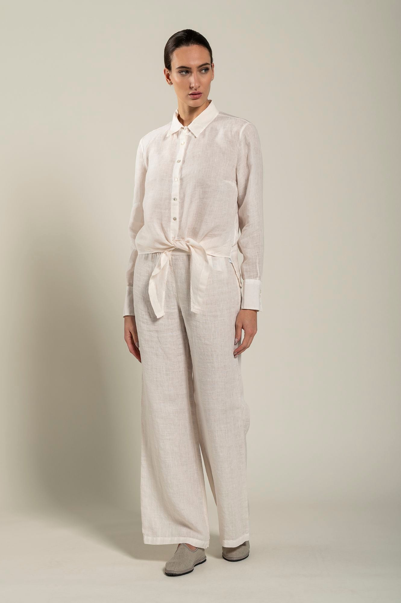 Elegant Long Sleeve Tie Front Blouse for Women - Perfect for Office, Date Night & Formal Occasions
