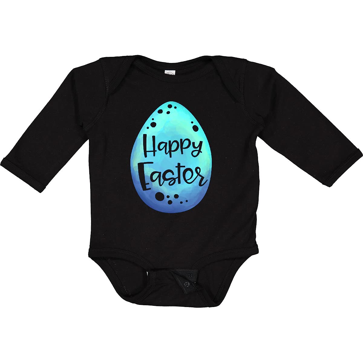 Inktastic Happy Easter Blue Easter Egg Long Sleeve Baby Bodysuit - Cute Easter Outfit for Newborns & Infants - Perfect for Easter Photos, Family Gatherings & Spring Celebrations