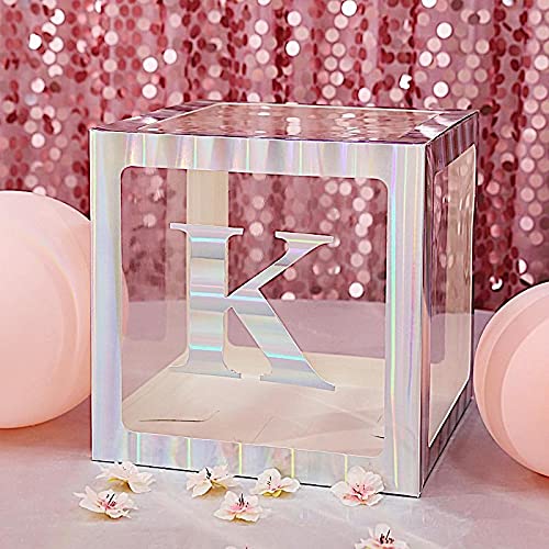 4 Pack Iridescent 5 Inch Letter K Stickers - Waterproof Vinyl Wall Decals for Home Decor, Nursery, Party Backdrop, Scrapbooking & DIY Crafts