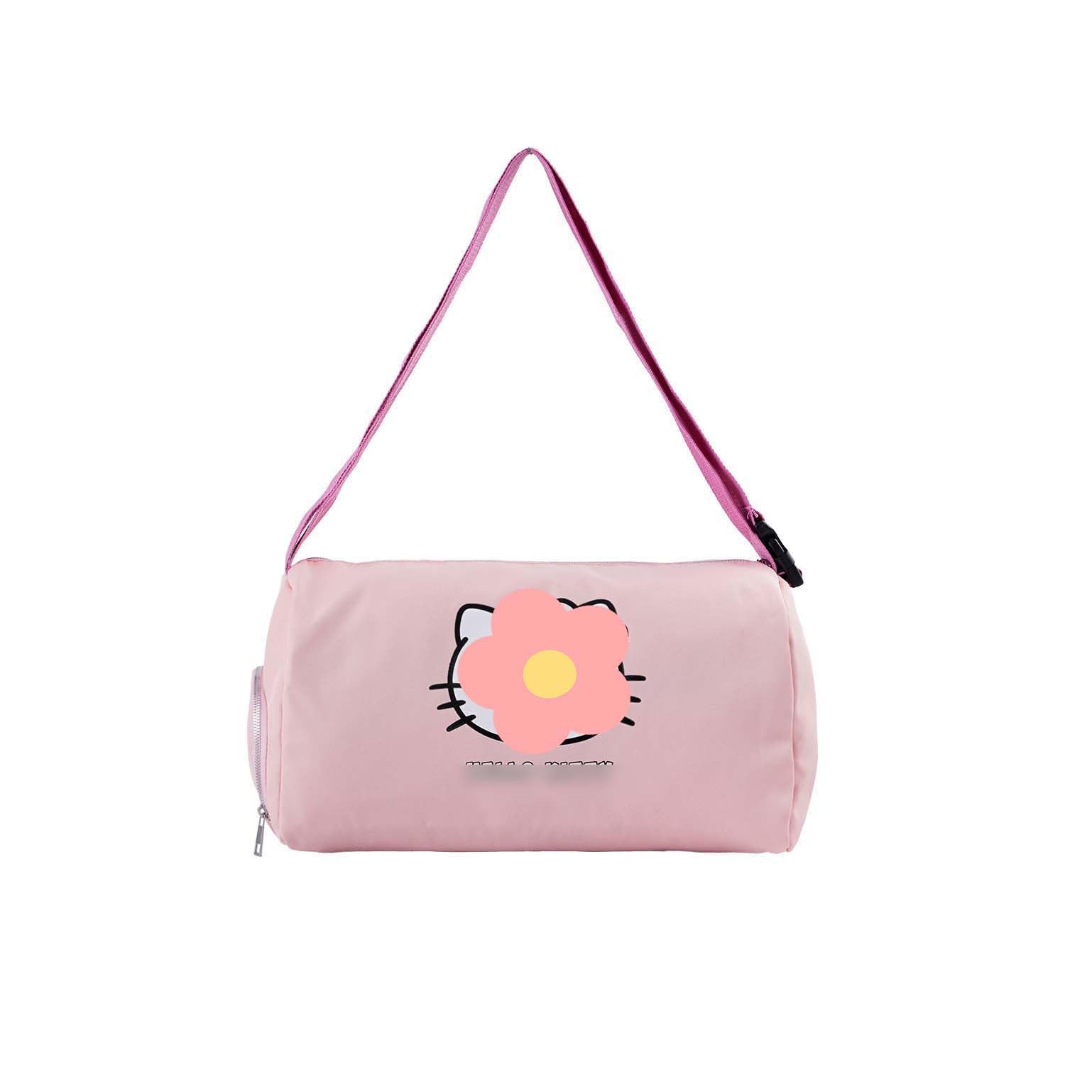 Anime Travel Tote Bag for Women - Foldable Lightweight Overnight Duffel Bag with Trolley Sleeve - Pink Cartoon Gym Work Bag - Perfect for Travel, Gym, Work & Weekend Getaways