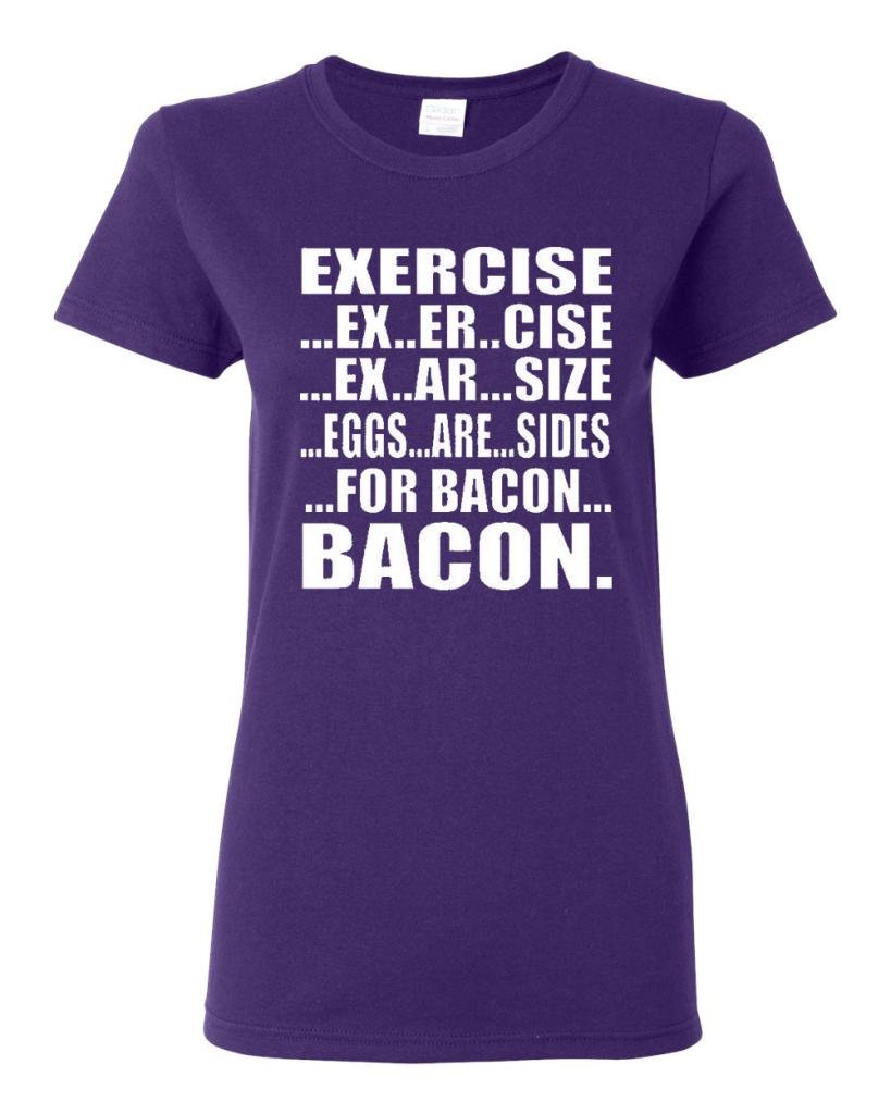 Funny Bacon & Eggs T-Shirt for Women - Gym Workout & Breakfast Lover Tee - Perfect for Fitness Enthusiasts and Foodies