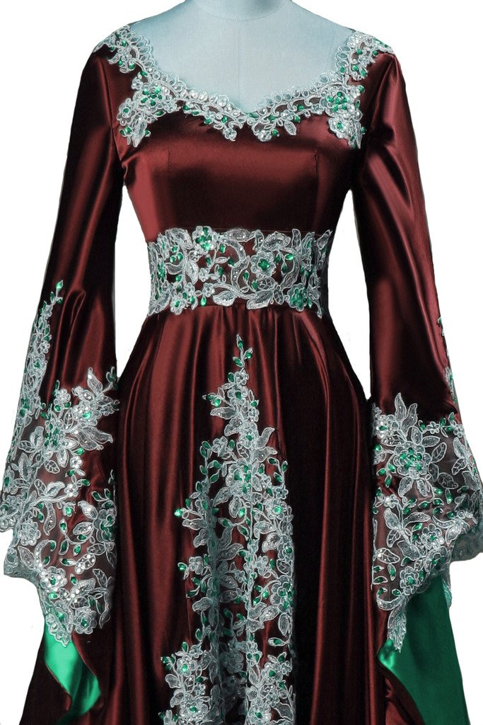 Lemai Vintage Long Sleeve Formal Evening Gown | A-Line Women's Gothic Dress for Prom, Wedding & Special Occasions