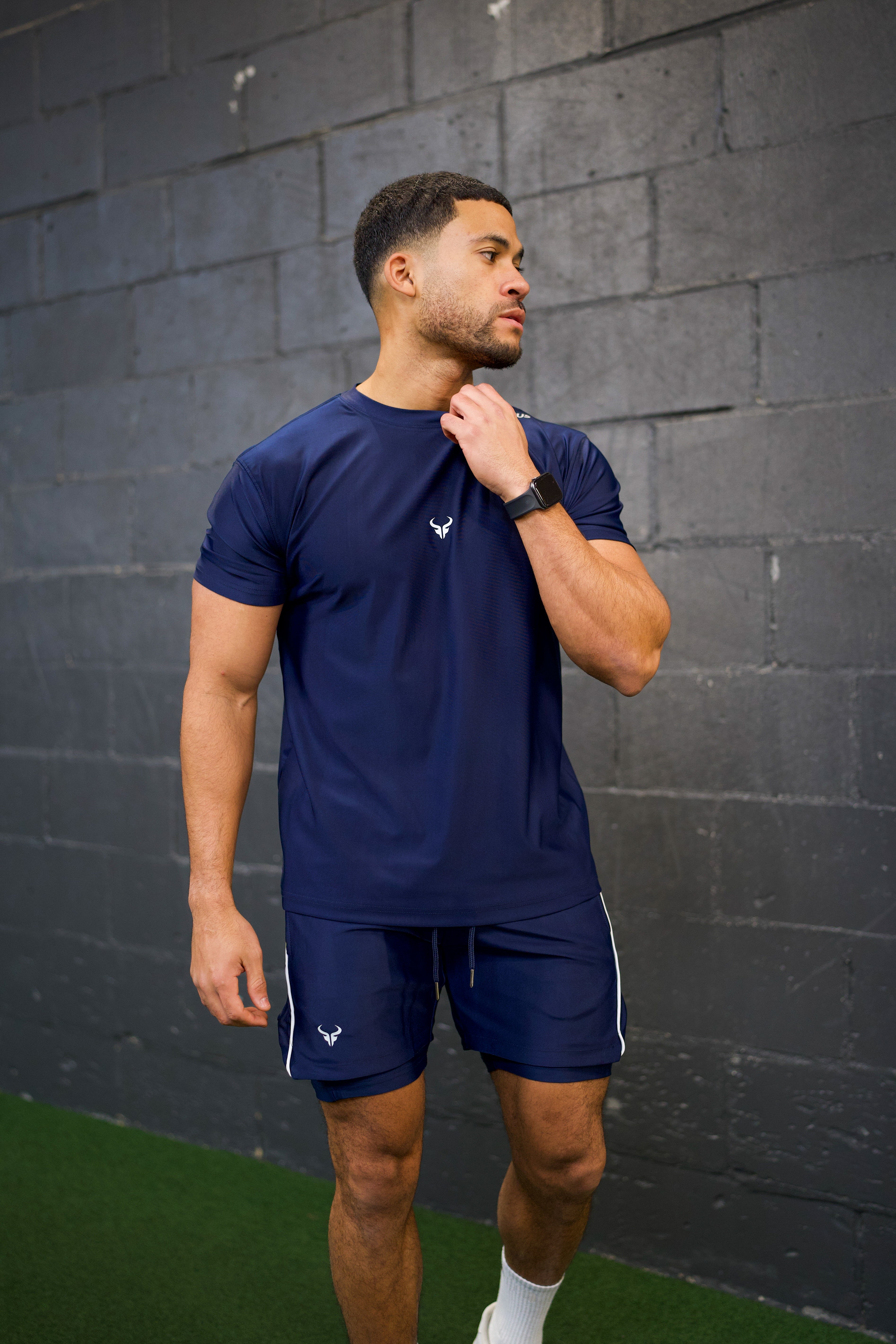 Cerus Navy Flex Men's T-Shirt - Breathable Comfort Fit Casual Tee for Workout, Gym & Everyday Wear