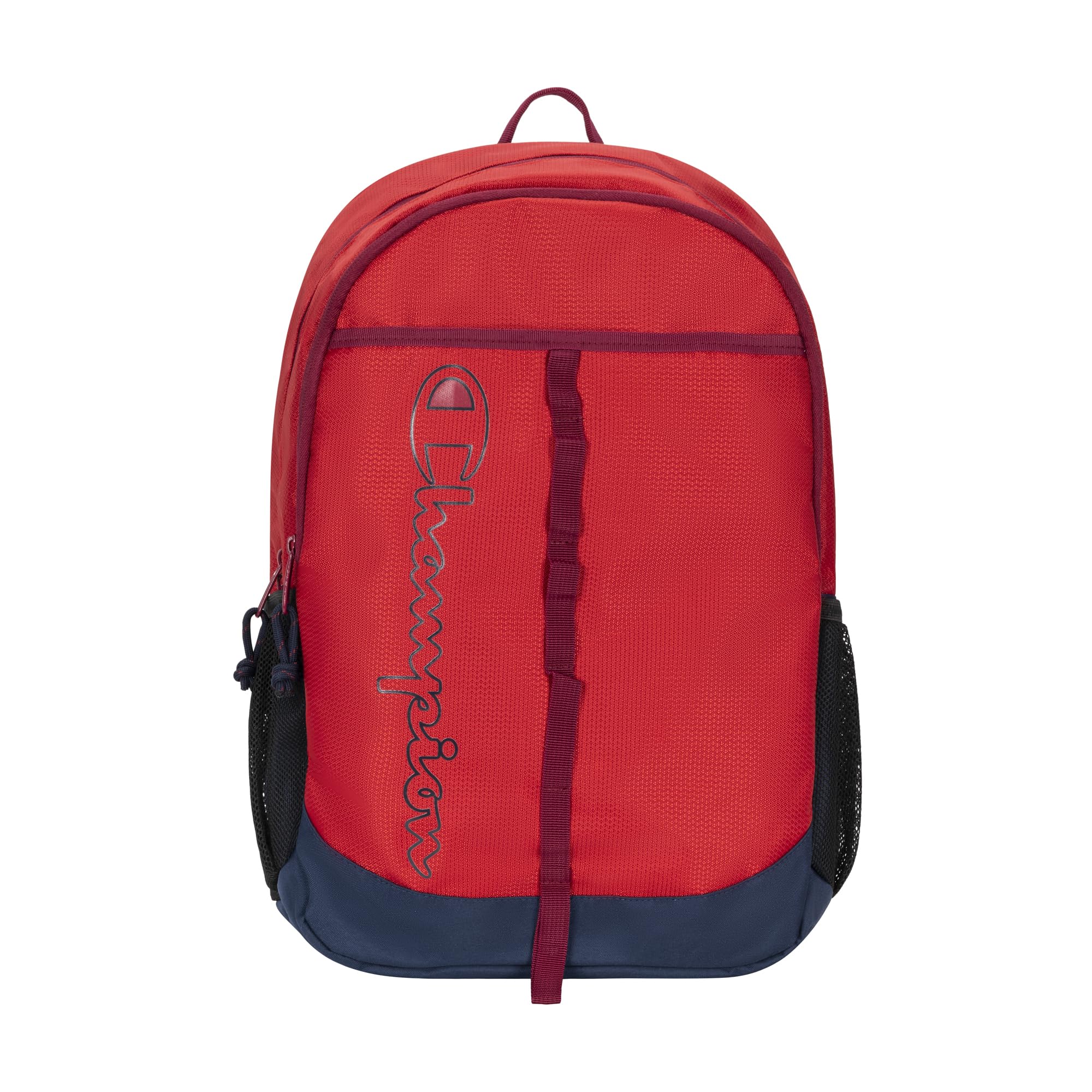 Champion Center Backpack for School & Travel - Red & Navy Blue One Size Backpack - Perfect for College Students, Work Commute & Outdoor Adventures
