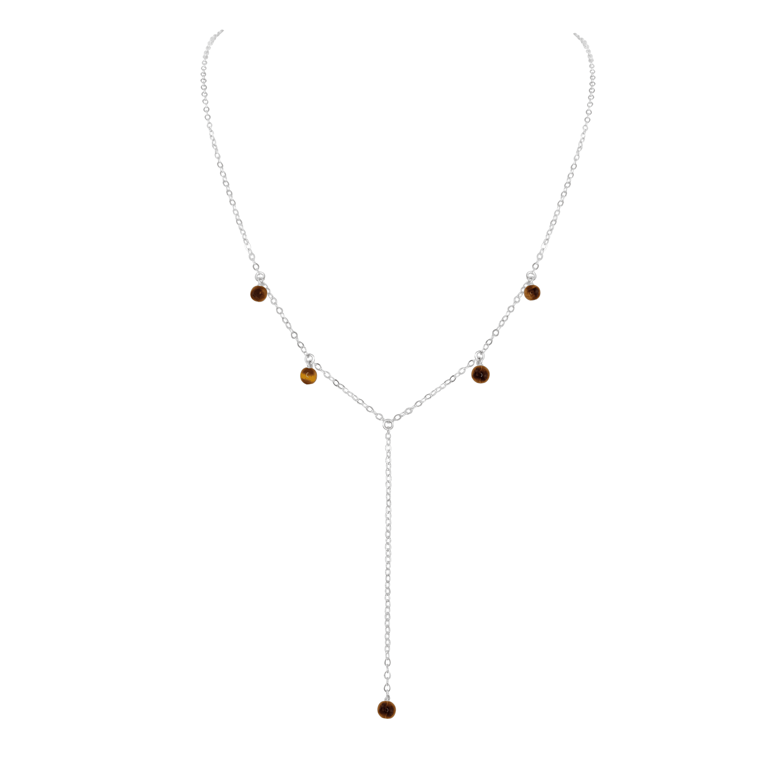 Tiger's Eye Crystal Boho Lariat Necklace - Natural Stone Jewelry for Women | Elegant Layered Statement Piece for Boho Fashion, Spiritual Healing & Everyday Wear