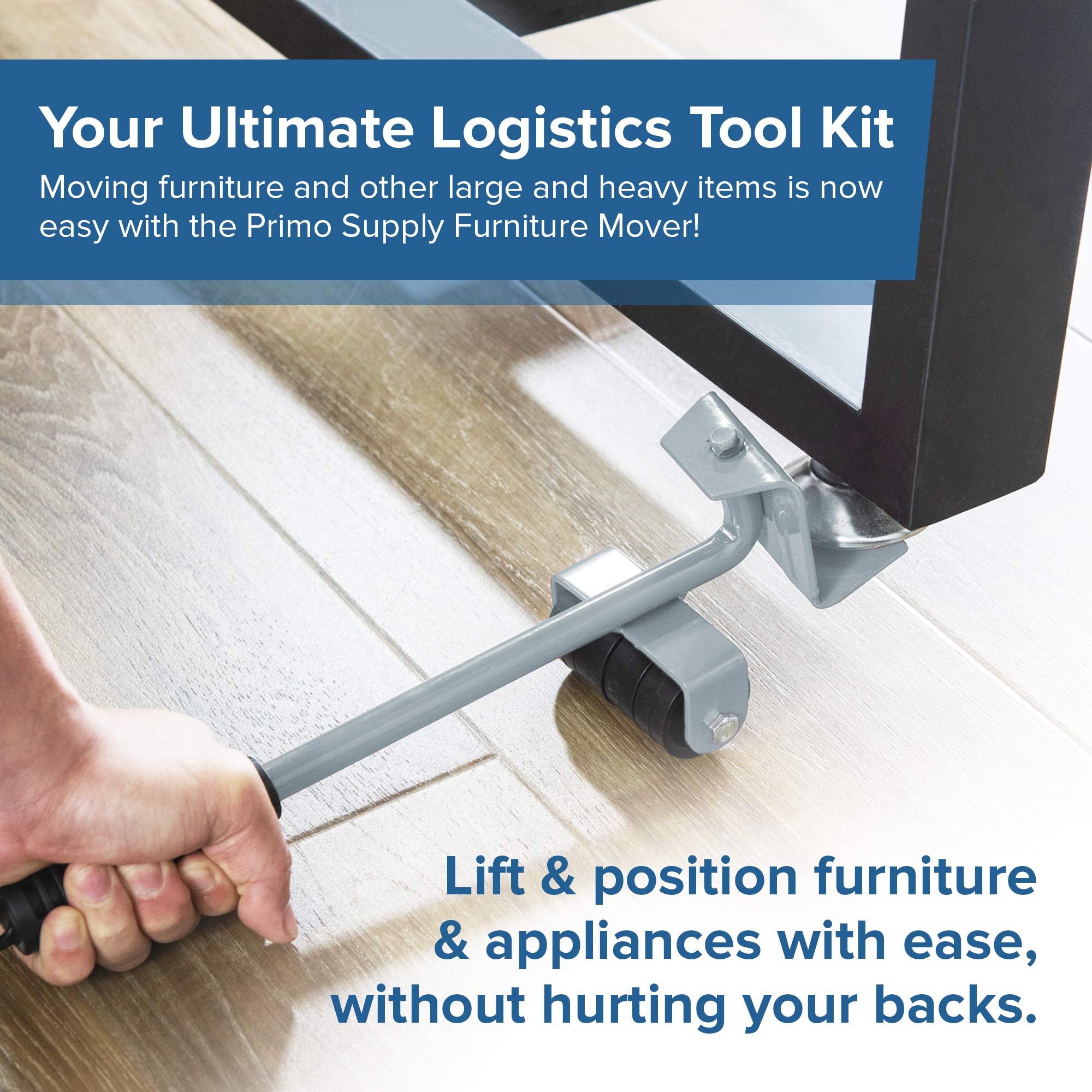 Primo Supply Heavy Duty Furniture Sliders & Moving Kit - Easy Mover Tool Set for Office & Home Furniture - Appliance Moving System with Rollers - Perfect for Sofa, Refrigerator & Wardrobe Relocation