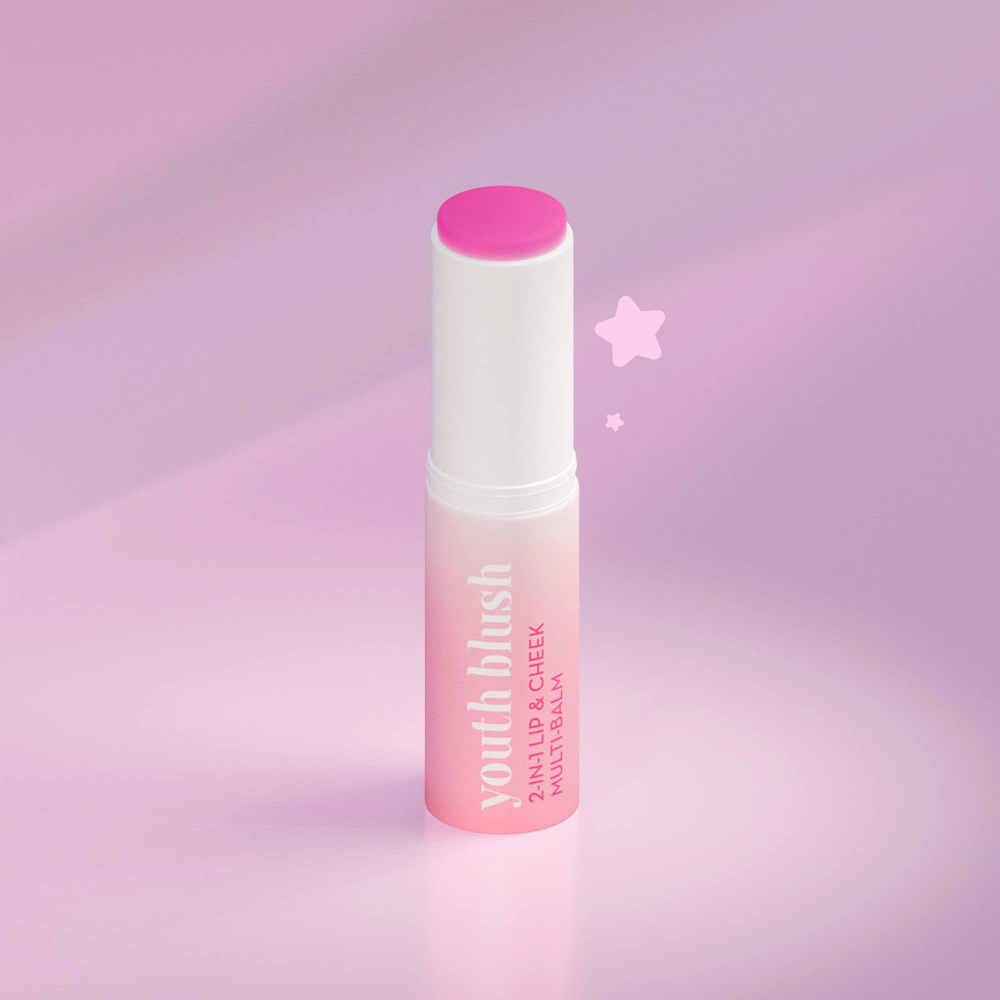 The Crème Shop YOUTH BLUSH 2-In-1 Lip & Cheek Multi-Balm with Face Stick - Natural Flush for Lips & Cheeks | Perfect for Everyday Makeup & On-The-Go Touch Ups