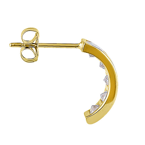 14K Yellow Gold Princess Cut CZ Stud Earrings - Durable & Hypoallergenic Cubic Zirconia Jewelry for Women, Perfect for Weddings, Parties & Everyday Wear