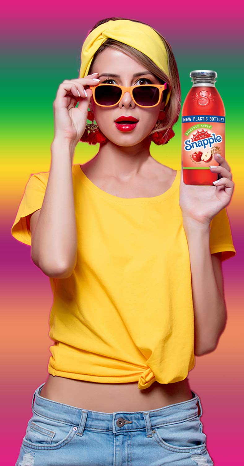 Snapple Apple Juice - 16 fl oz (12 Pack Plastic Bottles) - Refreshing Beverage for Lunch, Picnics & Parties