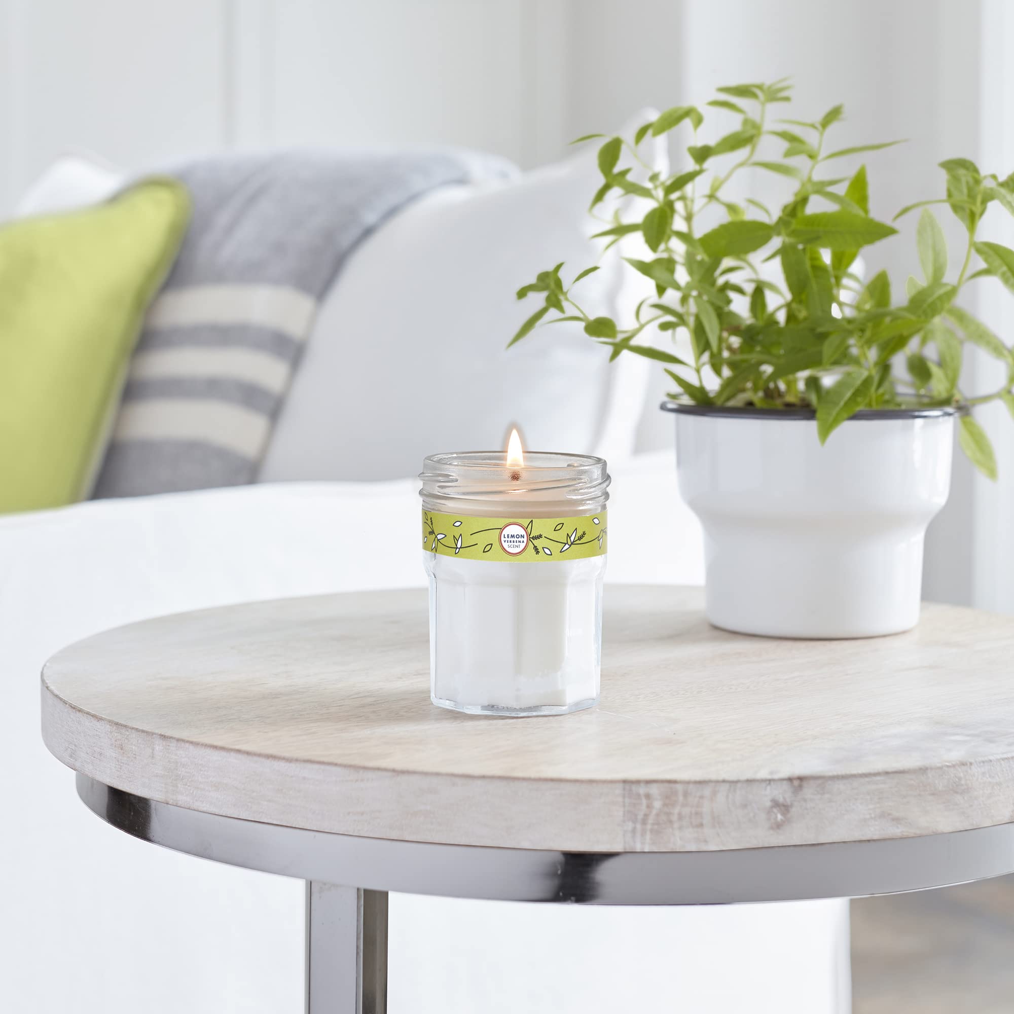 Mrs. Meyer's Clean Day Lemon Verbena Scented Soy Candle - 25 Hour Burn Time, Soy Wax & Essential Oils, 4.9 oz - Perfect for Relaxation, Aromatherapy & Home Decor