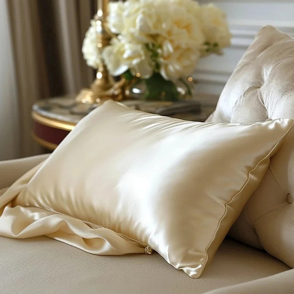 22 Momme Premium Envelope Silk Pillowcase for Hair & Skin Care - Hypoallergenic Cooling Pillow Cover for Side & Back Sleepers - Perfect for Bedroom, Travel & Gift Giving