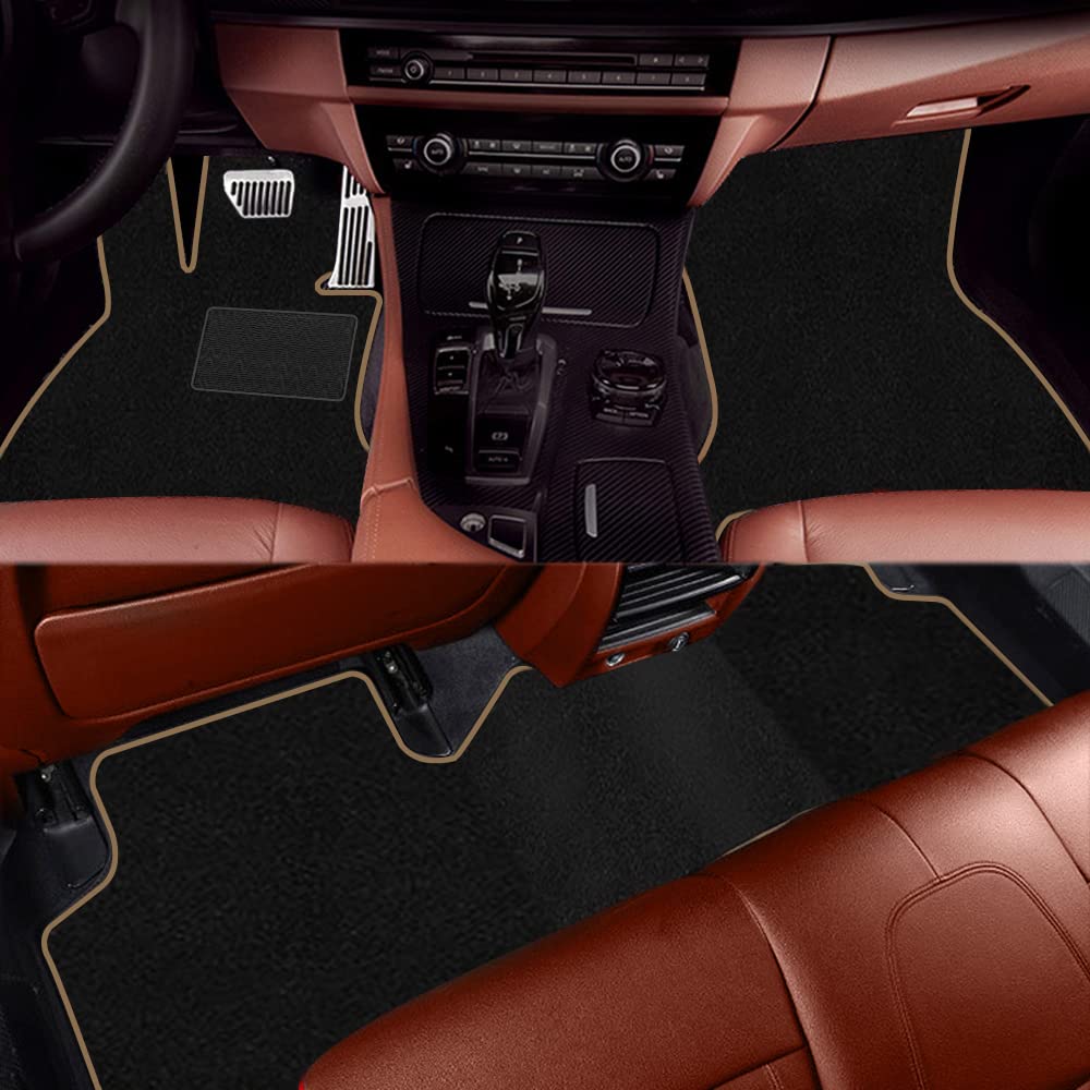 Custom Car Floor Mats for Mercedes-Benz C Class W205 (2020-2021) - Premium Suede Beige Interior Accessories - Perfect for Daily Commute & Road Trips