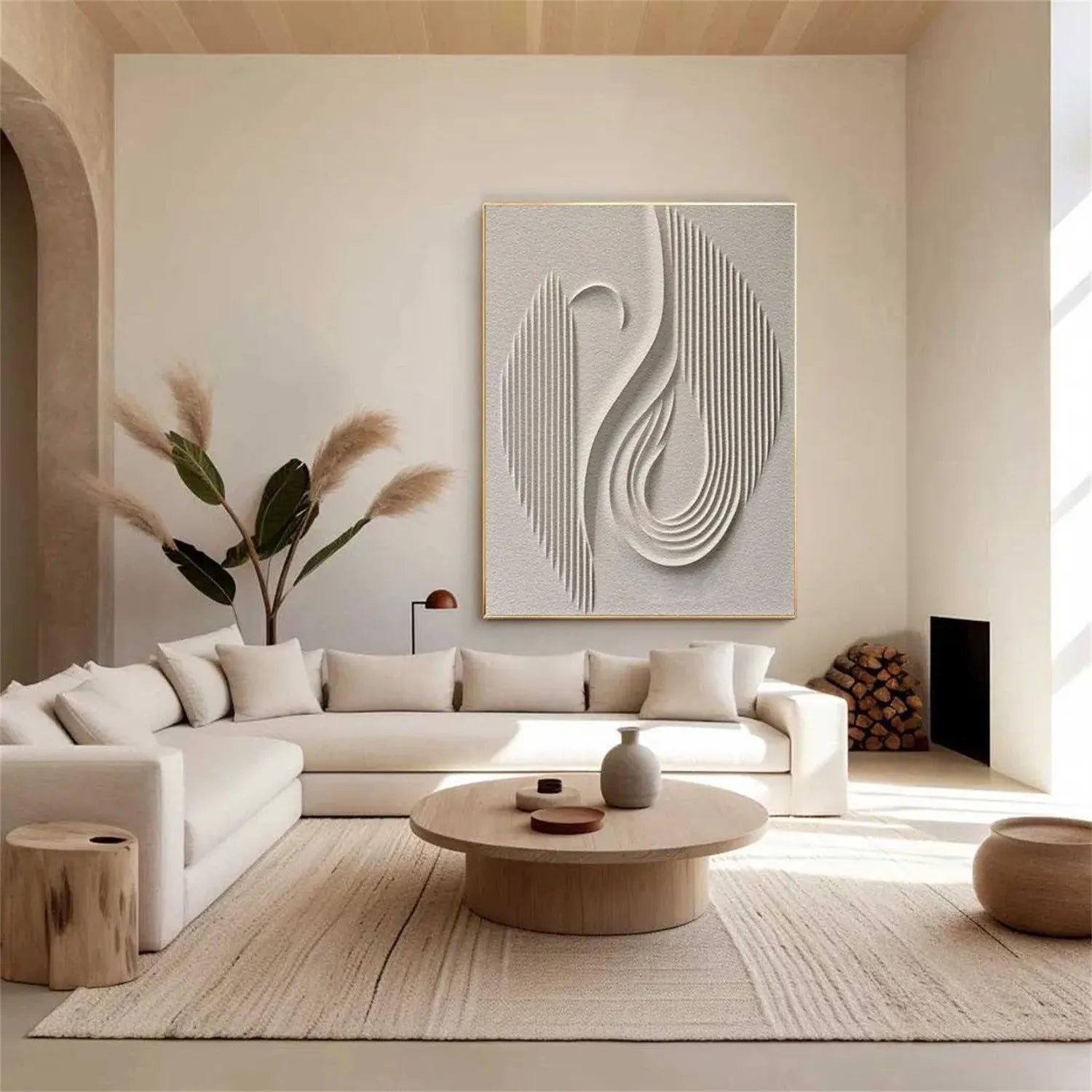 Beige & Brown Abstract Wall Art Print #BB111 - Modern Home Decor for Living Room, Bedroom & Office