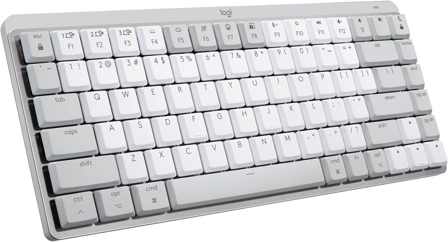 Logitech MX Mechanical Mini Wireless Keyboard for Mac - Low Profile Tactile Quiet Keys, Bluetooth, USB-C, Backlit - Pale Grey (Renewed) | Perfect for Office Work, MacBook & iPad Pro Typing