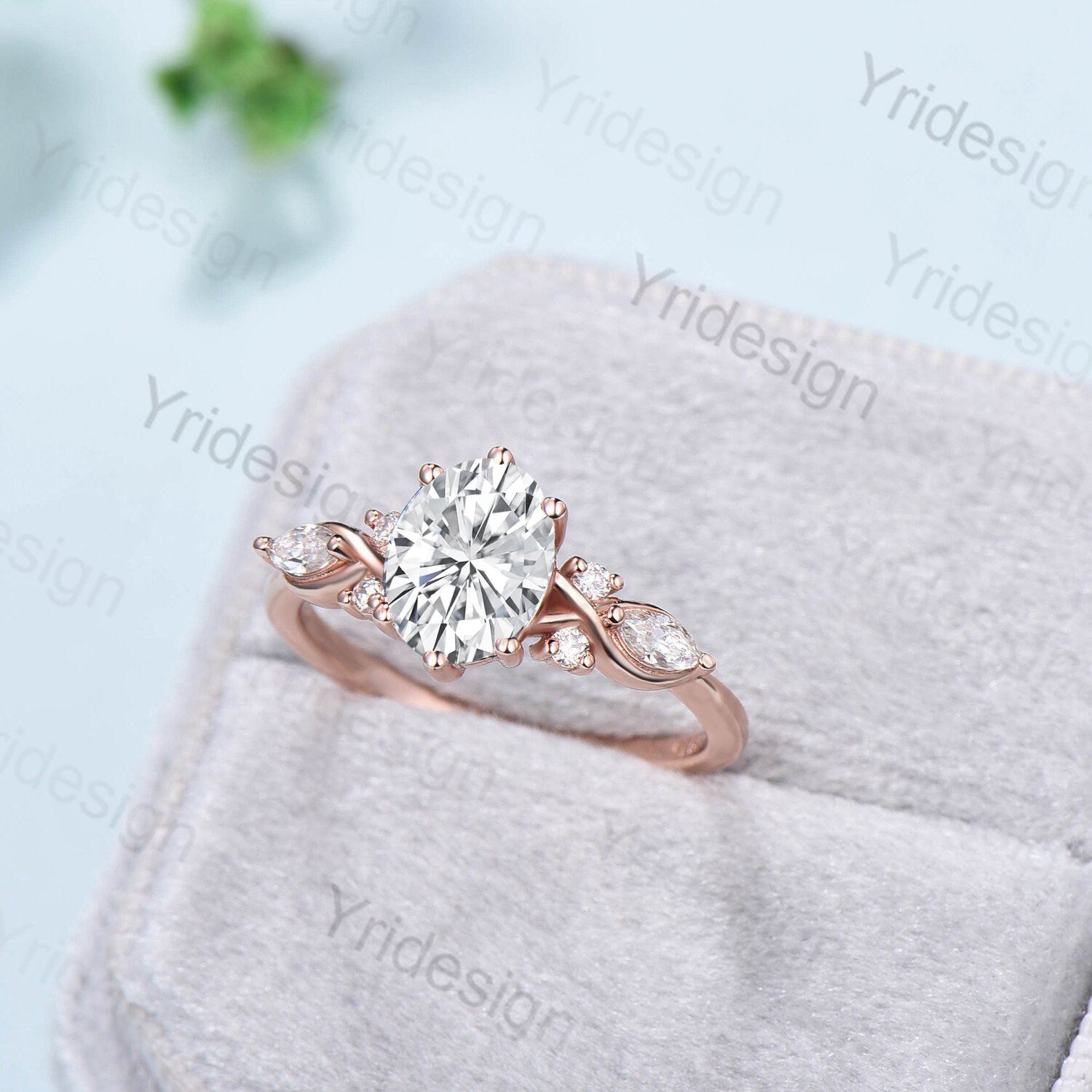 1.5 Carat VS1 Oval Lab Grown Diamond Engagement Ring - Infinity Twist Design with Marquise Diamonds - Unique Wedding Band for Her - Perfect Proposal Gift & Anniversary Present (Ideal for Romantic Occasions & Special Celebrations)