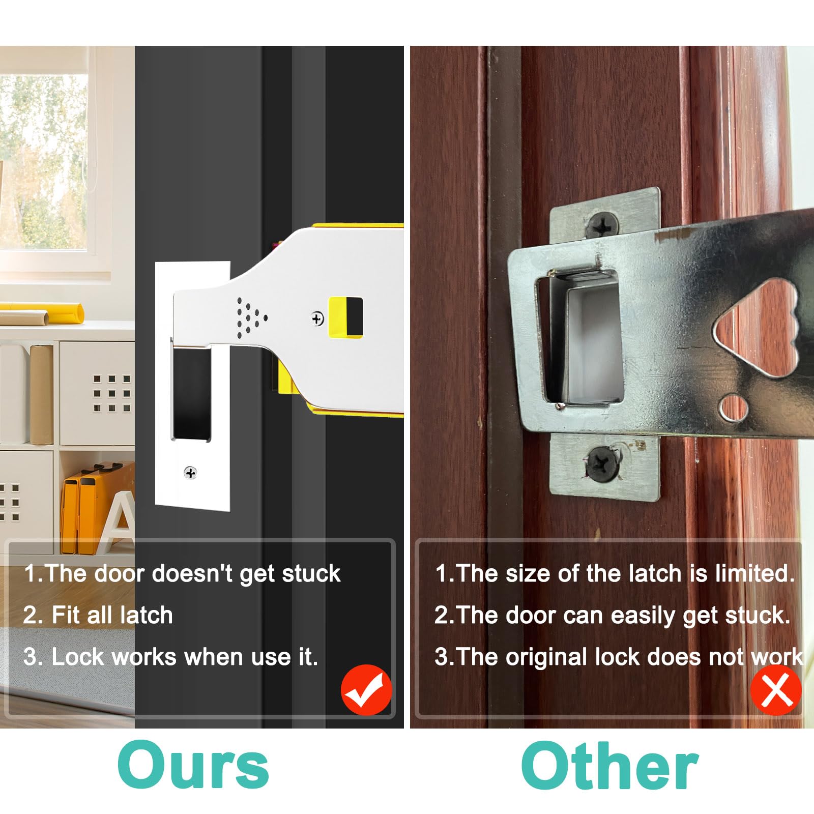 Portable Door Lock for Travel & Home Security - Adjustable Easy Clip Lock for Hotels, Apartments, Dorms - Extra Privacy & Safety - Ideal for Solo Travelers & Renters (Yellow)