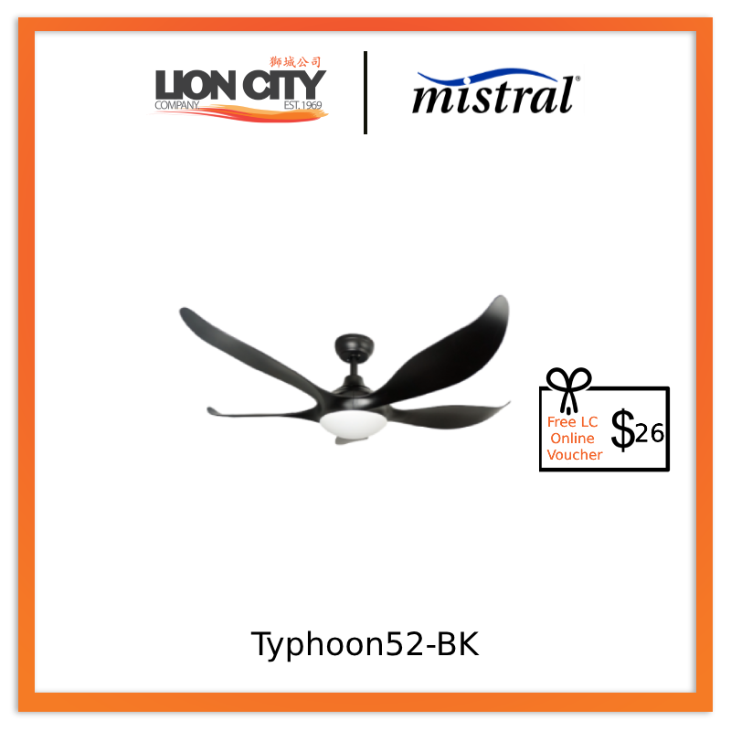 D'Fan 52 Inch 45W Black Ceiling Fan with Remote Control - Energy Efficient Quiet Operation for Bedroom, Living Room, and Outdoor Patio Use