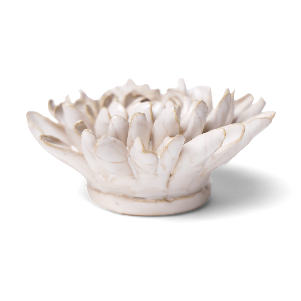 Coastal Ceramic Flower Ivory Chrysanthemum - Elegant Home Decor for Living Room, Dining Table, and Wedding Centerpieces