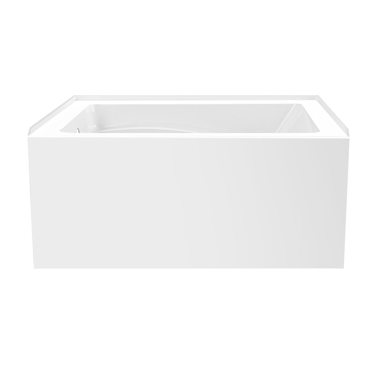 Aqua Eden 48 Inch Acrylic Rectangular 3 Wall Alcove Bathtub - Left Hand Drain, Glossy White - Perfect for Modern Bathroom Renovations and Spa-Like Retreats
